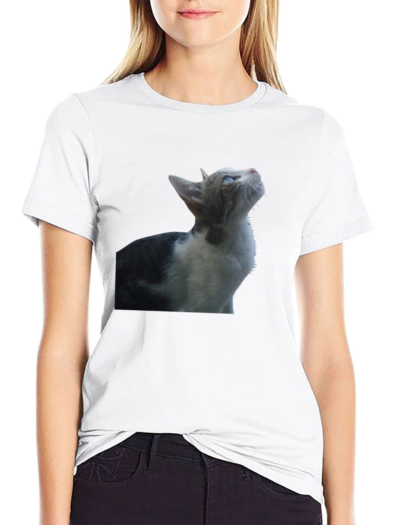 Cat Graphic Black T-Shirt