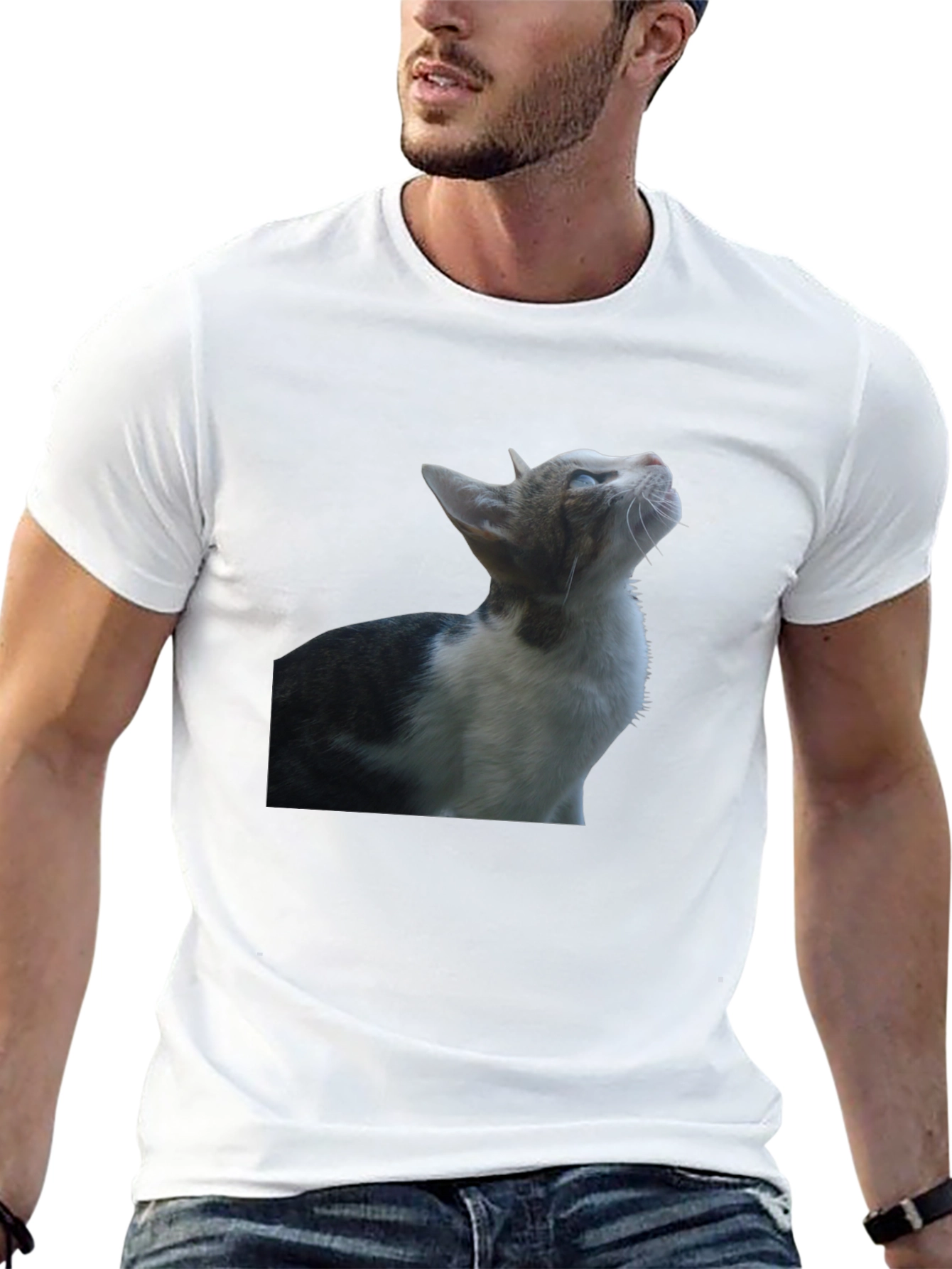 Cat Graphic Black T-Shirt