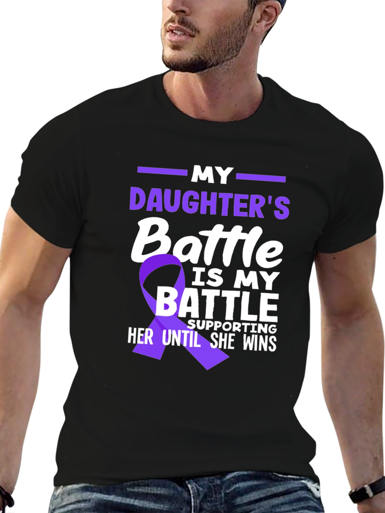 My Daughters Battle T-Shirt - Purple Ribbon Support