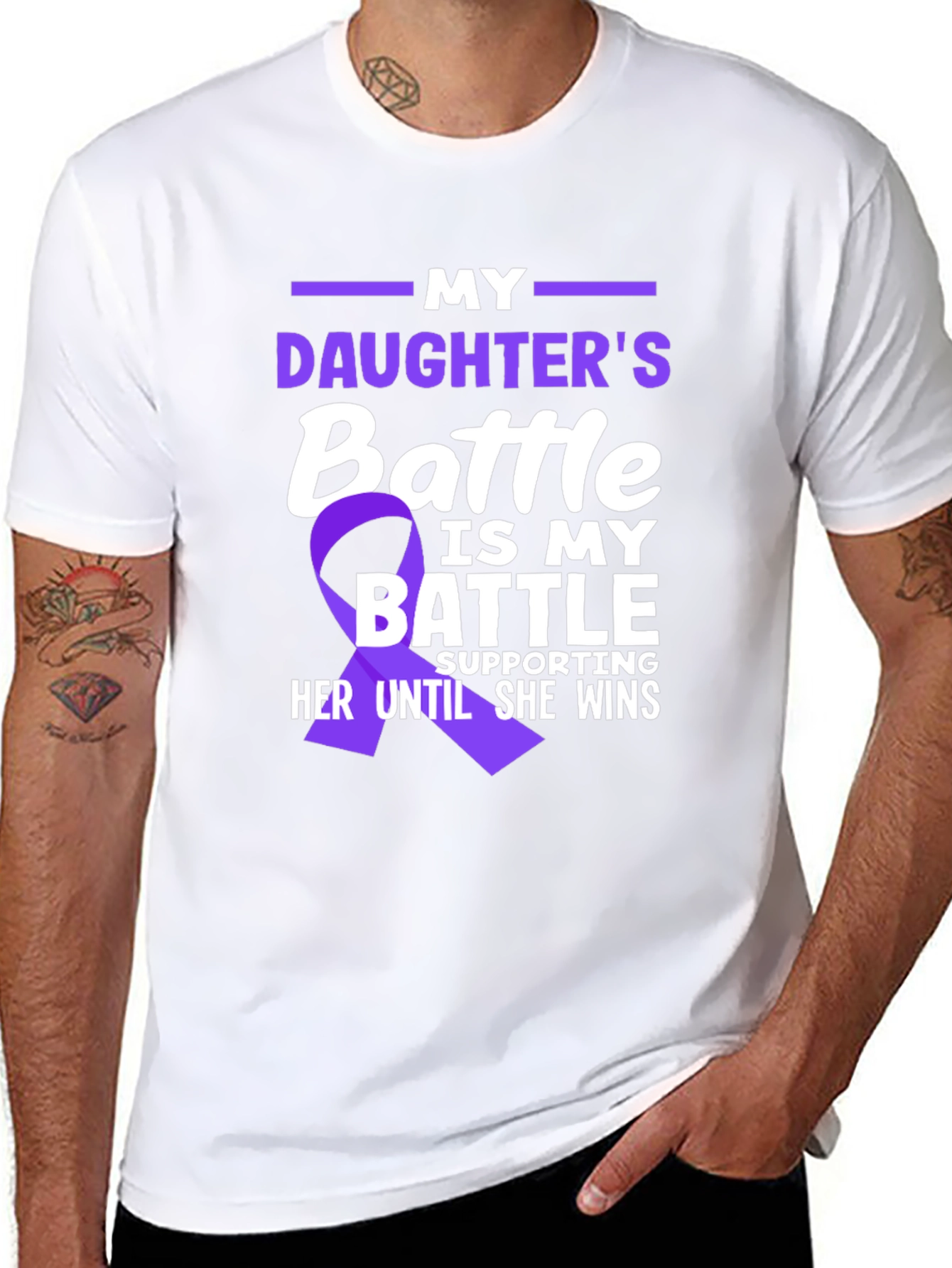 My Daughters Battle T-Shirt - Purple Ribbon Support