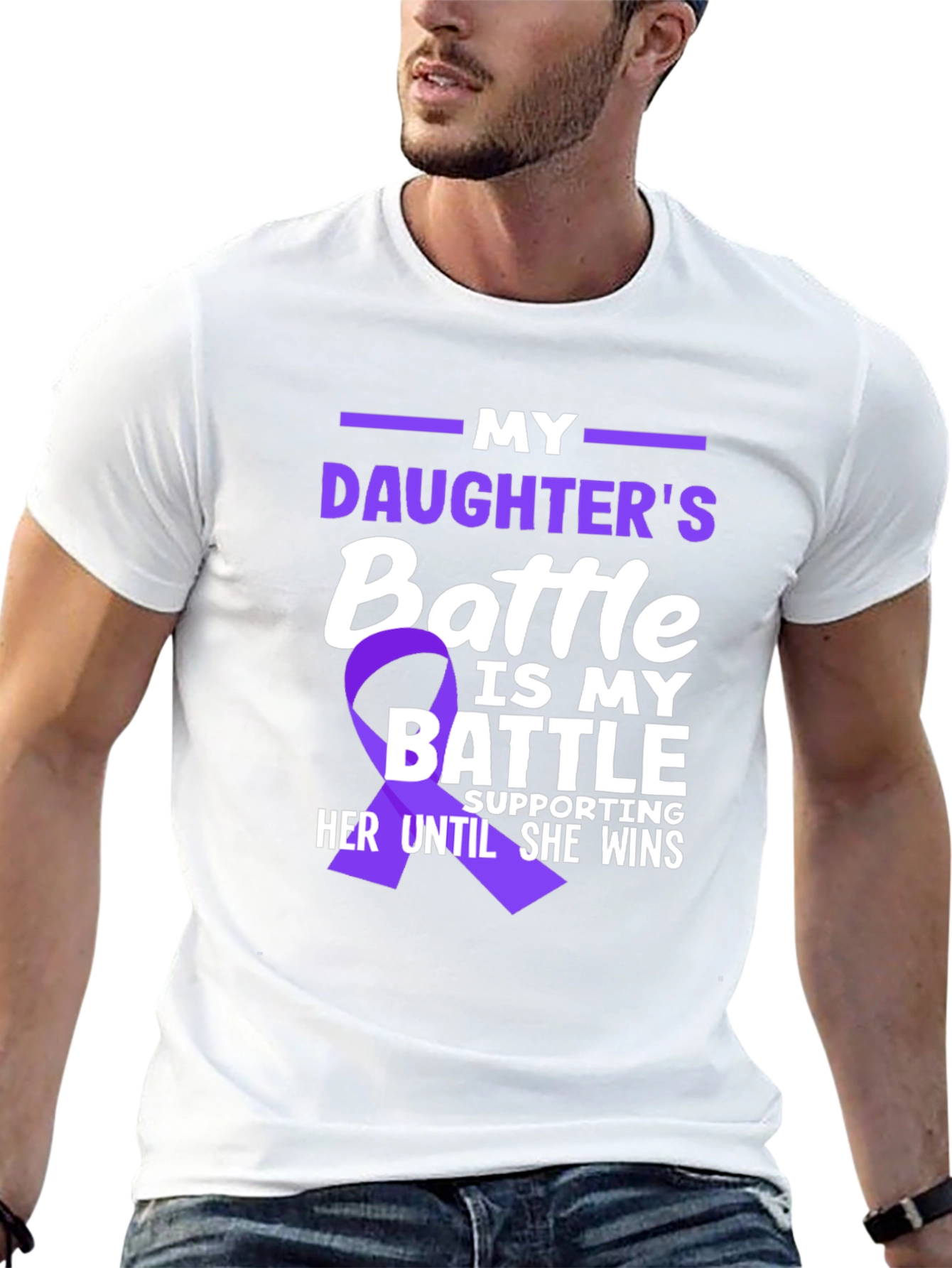 My Daughters Battle T-Shirt - Purple Ribbon Support