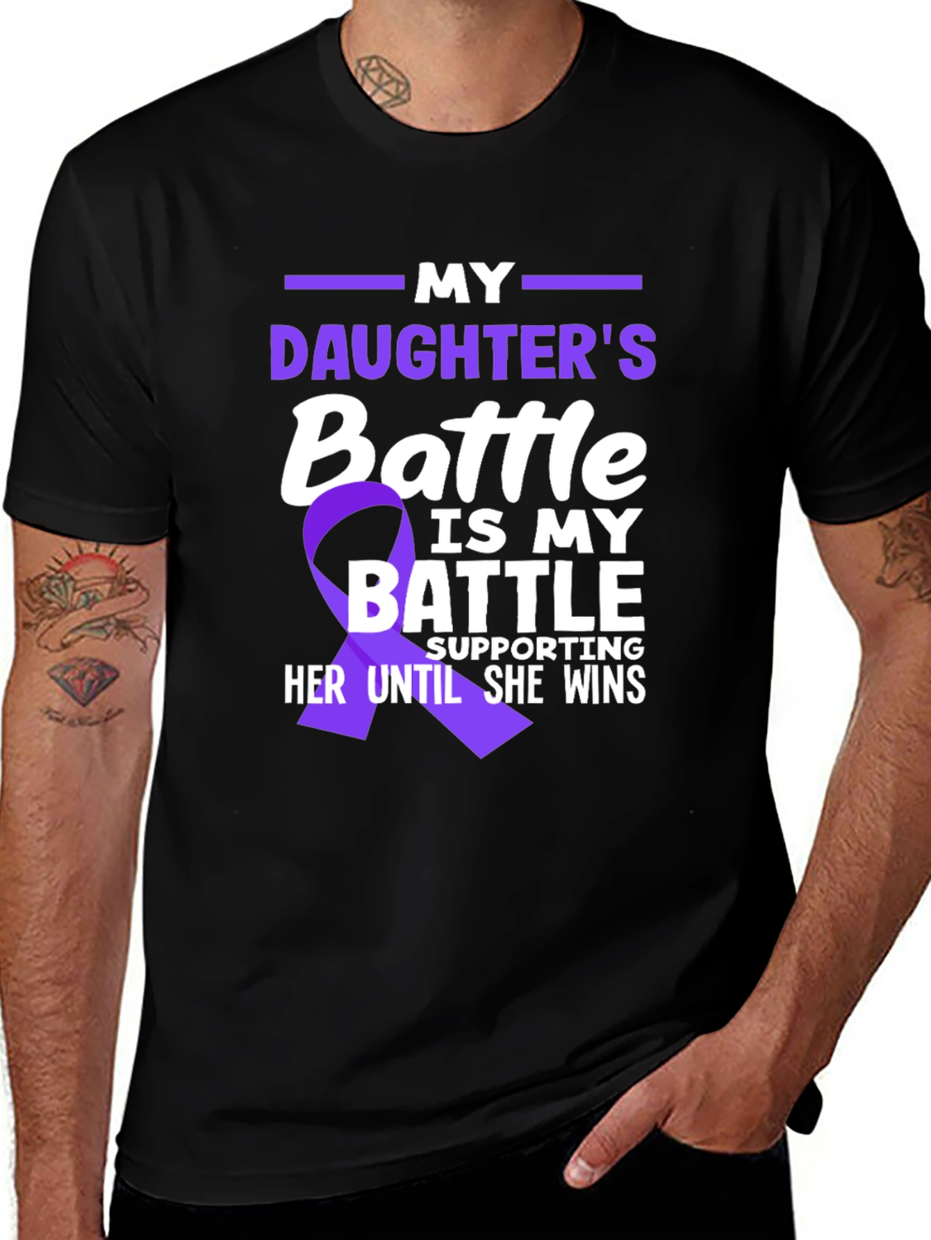 My Daughters Battle T-Shirt - Purple Ribbon Support