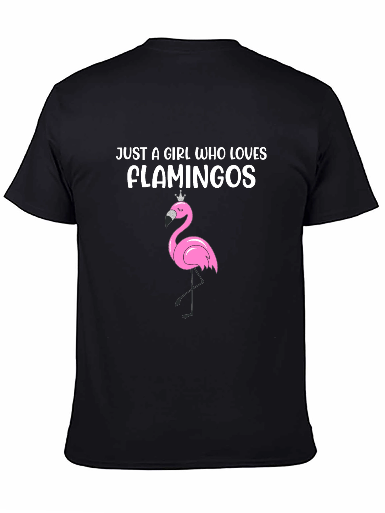 Just a Girl Who Loves Flamingos Black T-Shirt