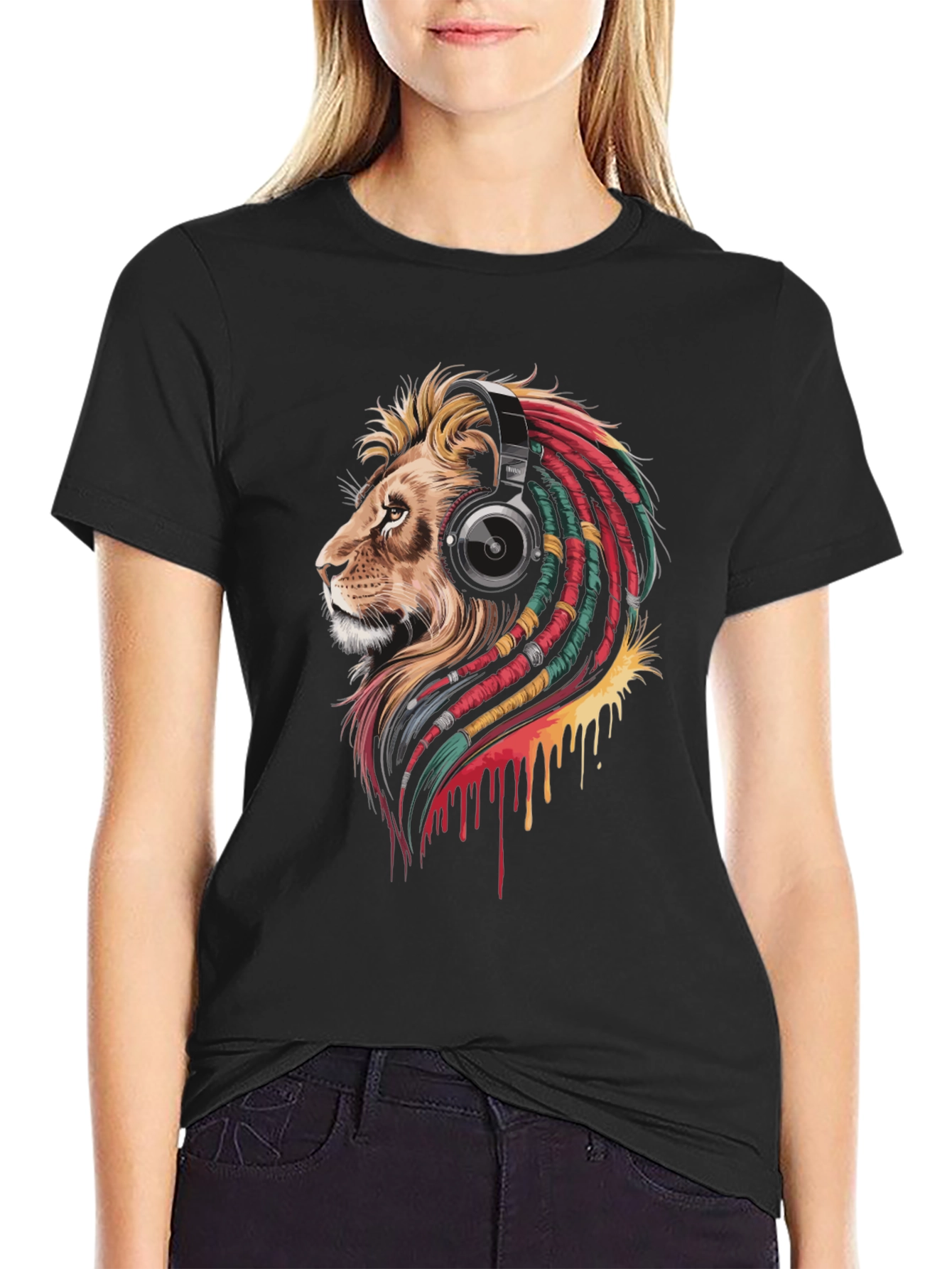 Lion Headphone Graphic T-Shirt