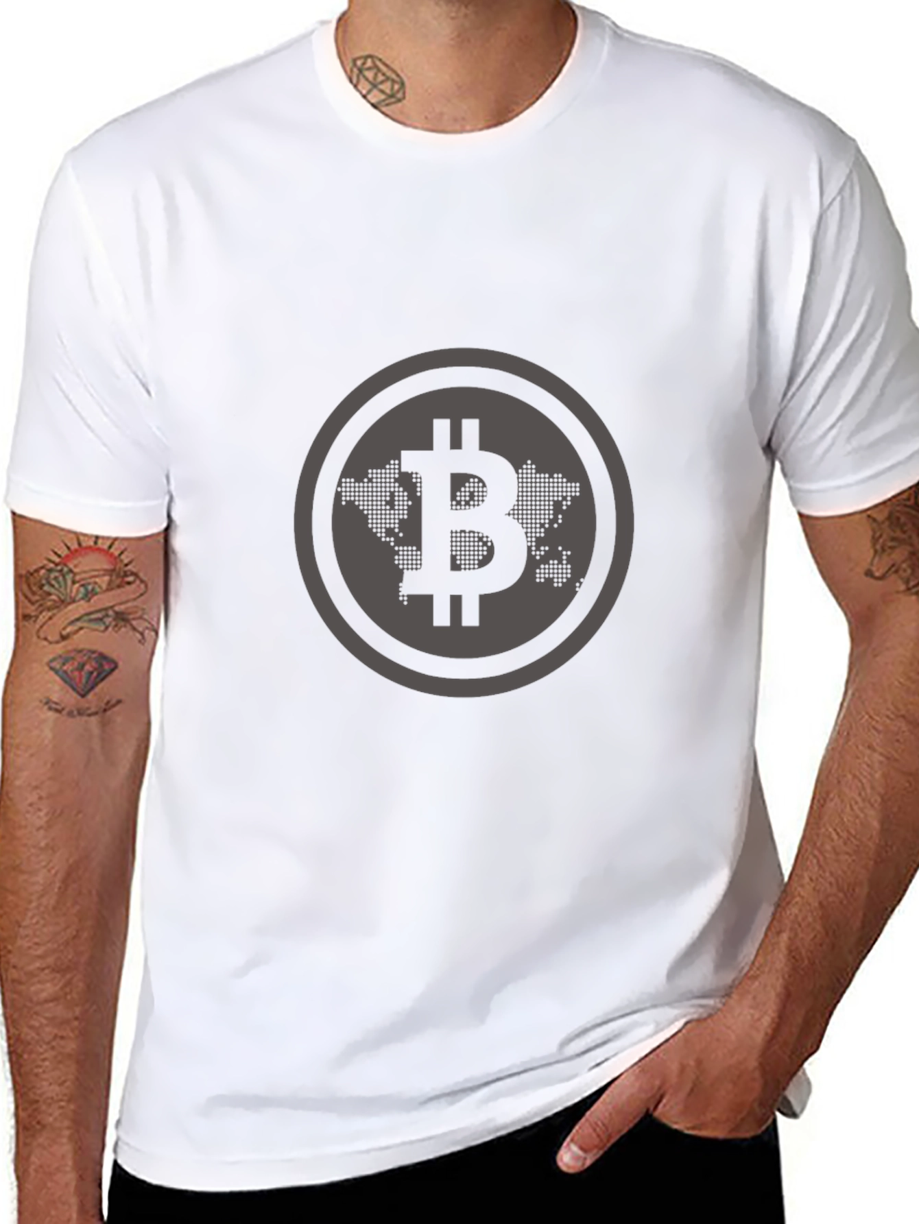 Bitcoin World Map Graphic T-Shirt