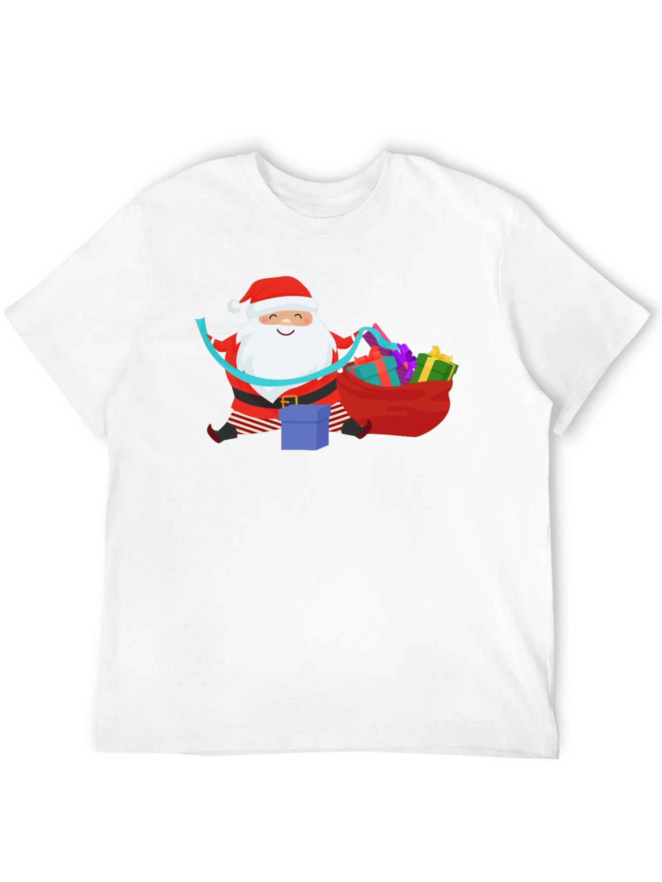Santa with Gifts Graphic T-Shirt - Holiday Cheer