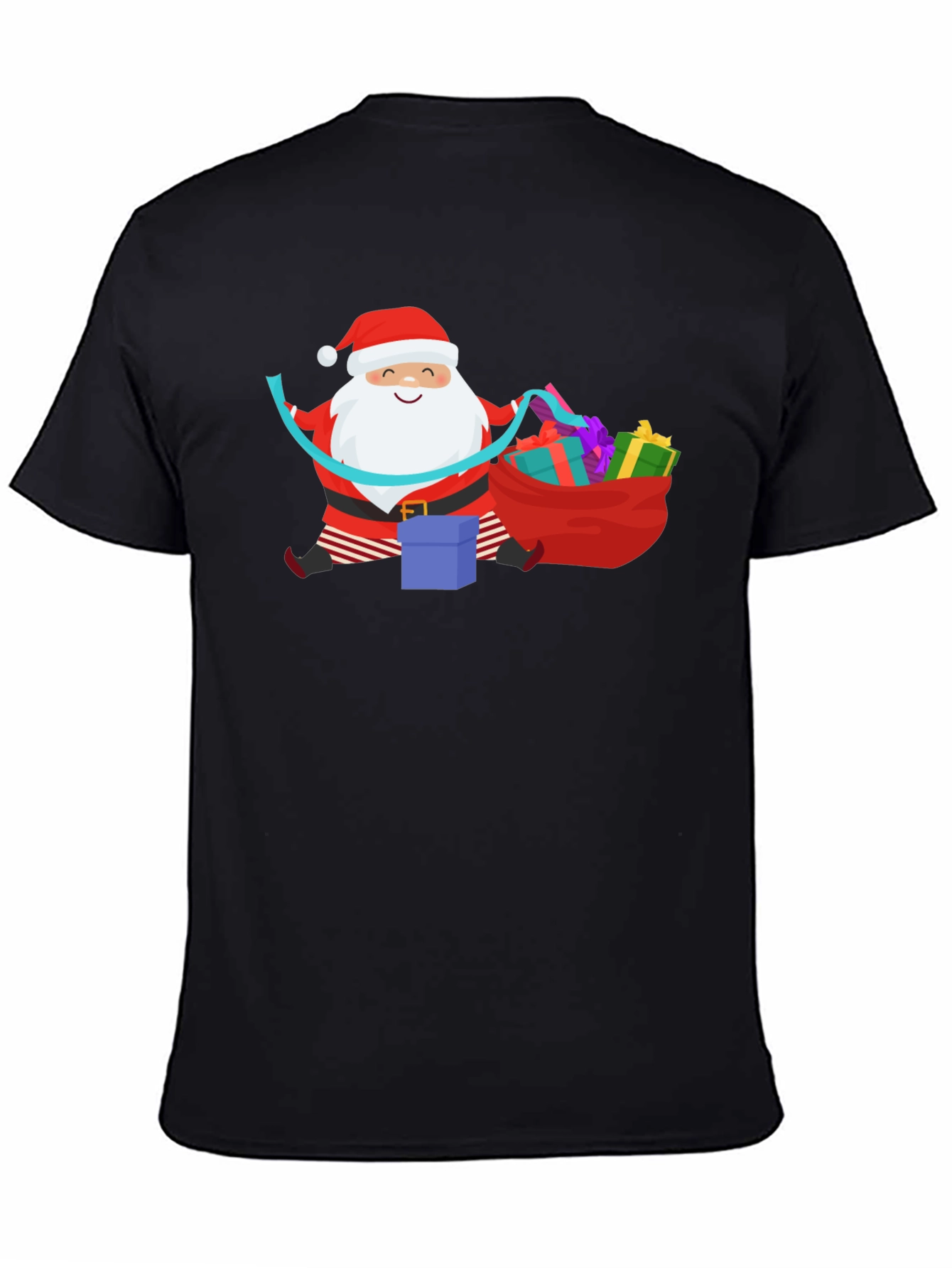 Santa with Gifts Graphic T-Shirt - Holiday Cheer