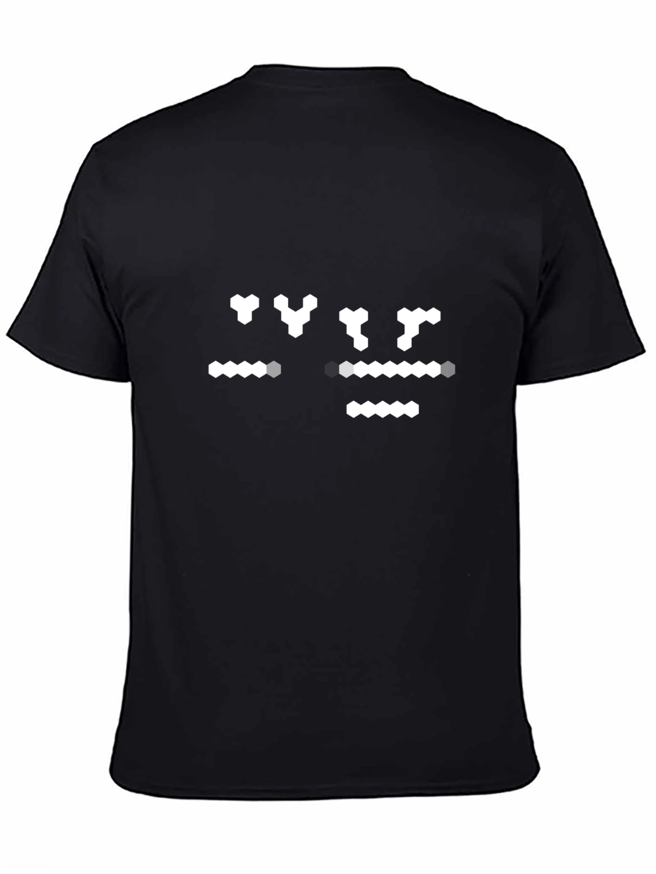 Pixelated Face Graphic Tee - Black