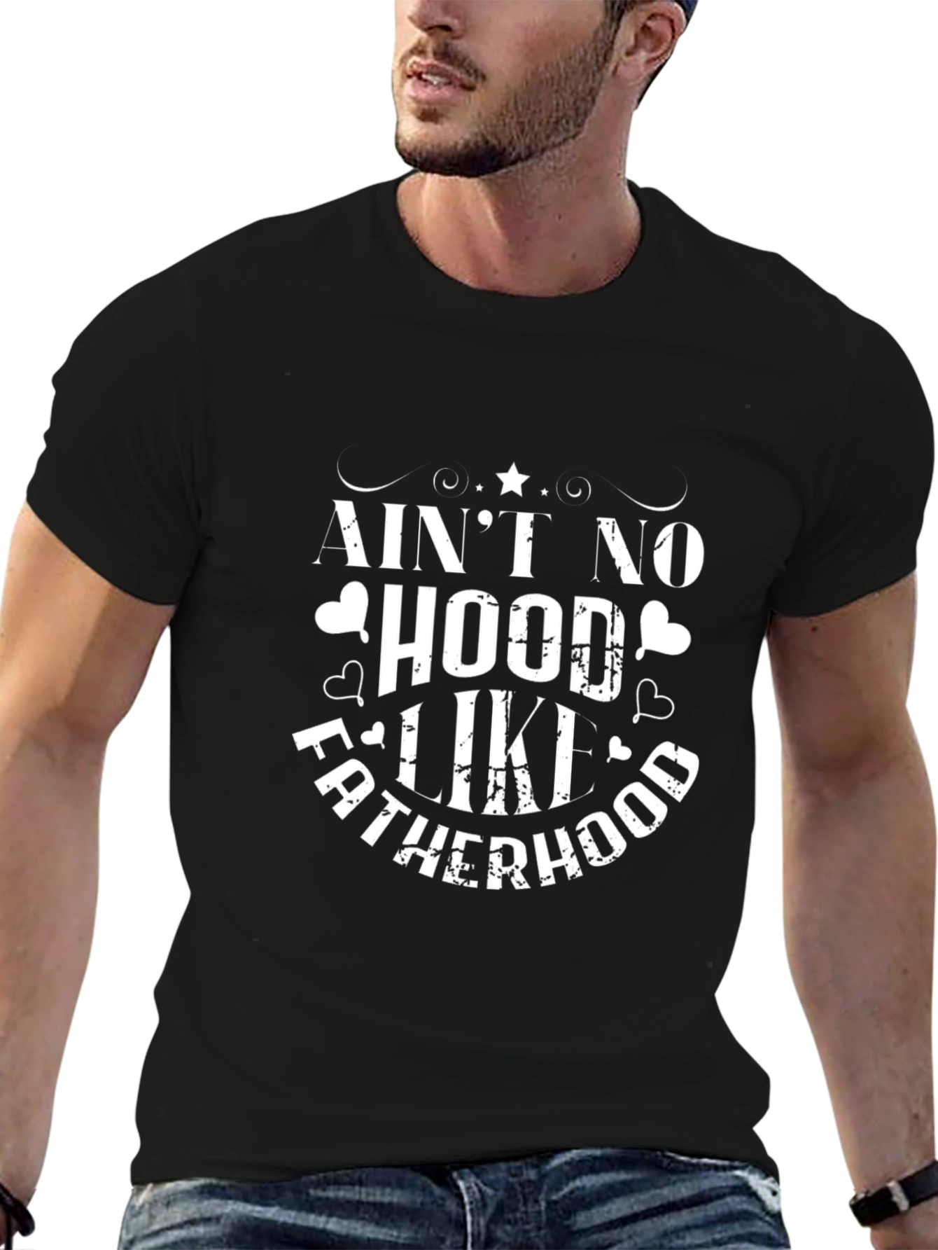 Aint No Hood Like Fatherhood Black Tee