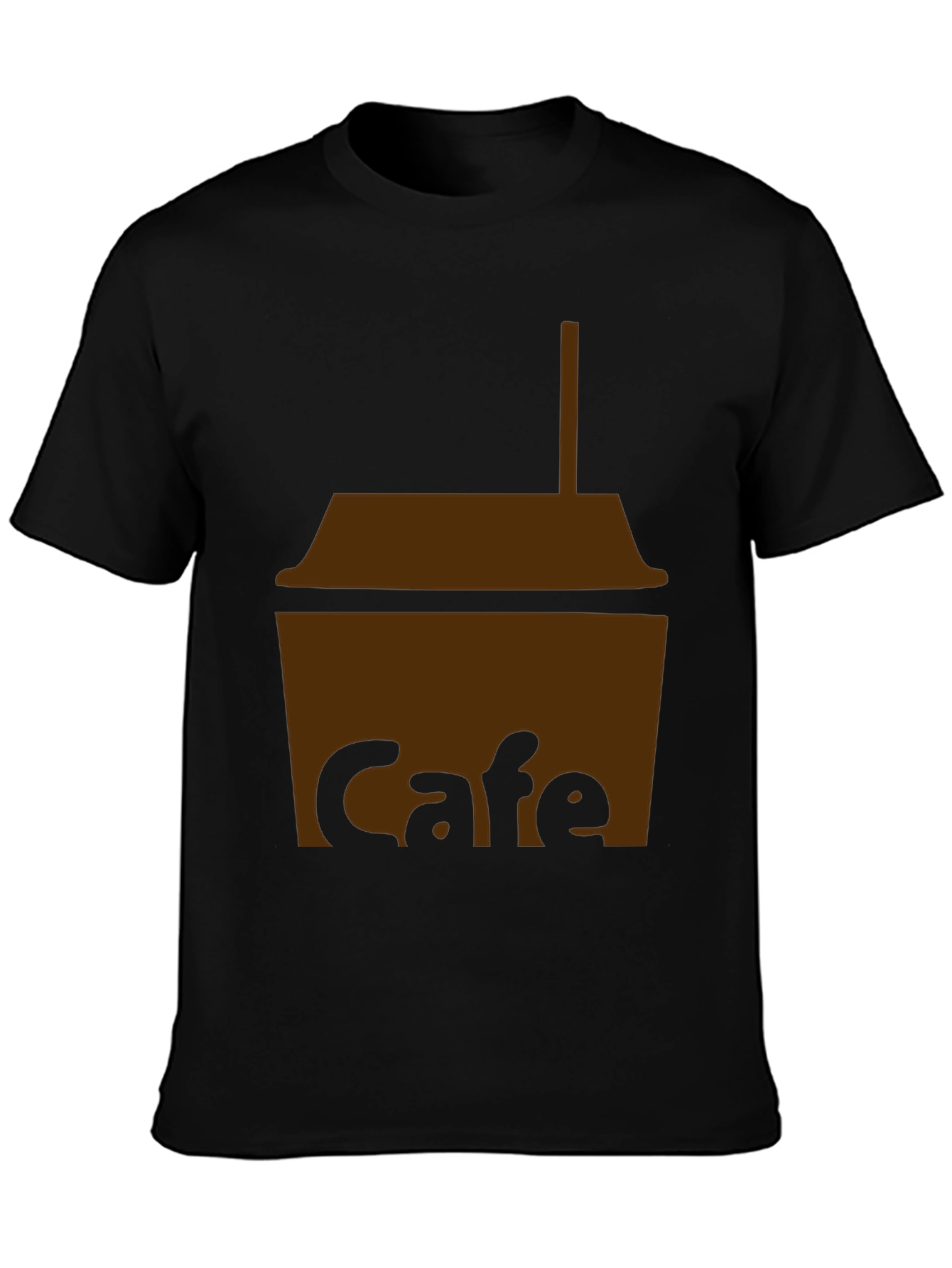 Cafe T-Shirt - Black Cotton Blend Graphic Tee