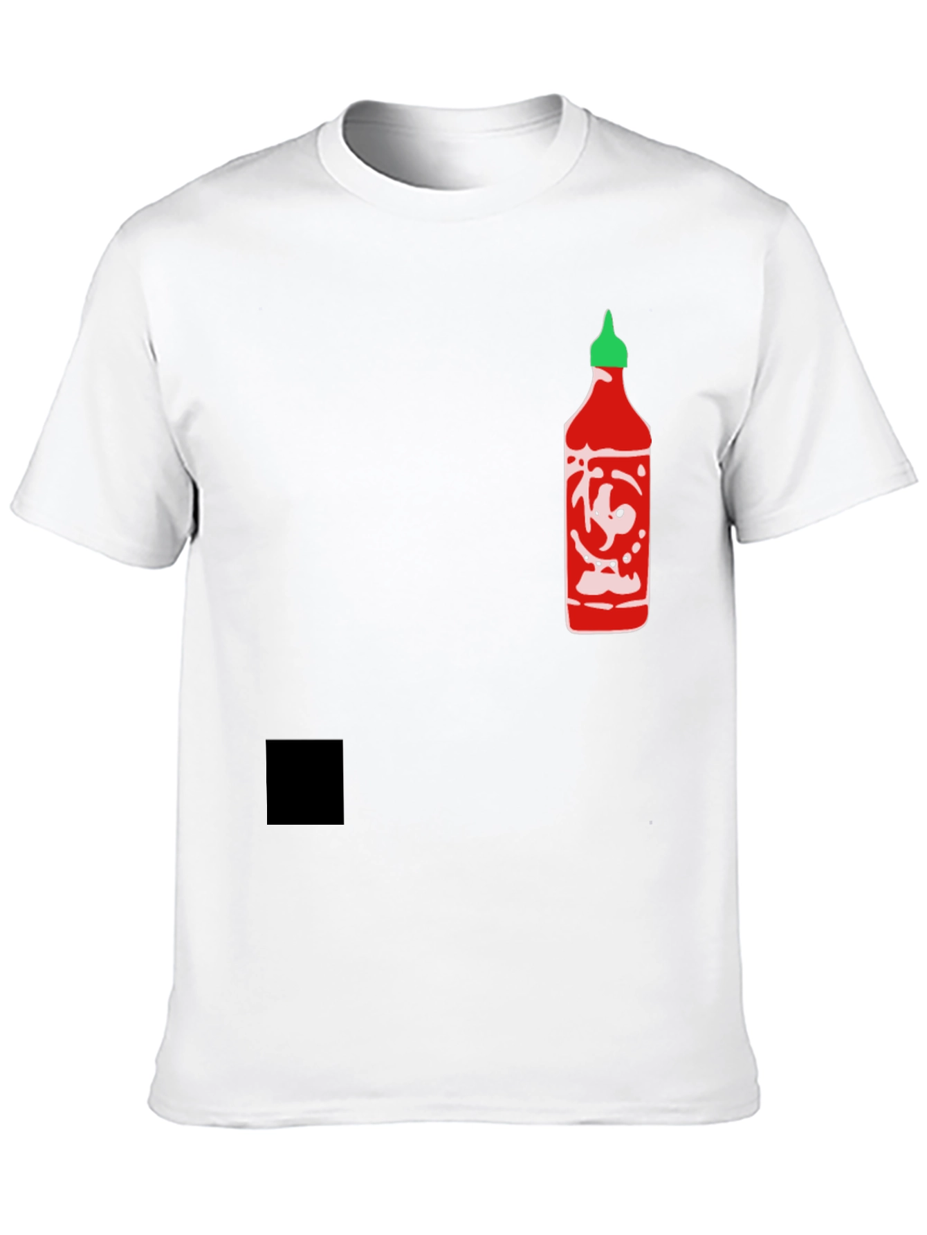 Sriracha Sauce Graphic T-Shirt - Casual Black Tee