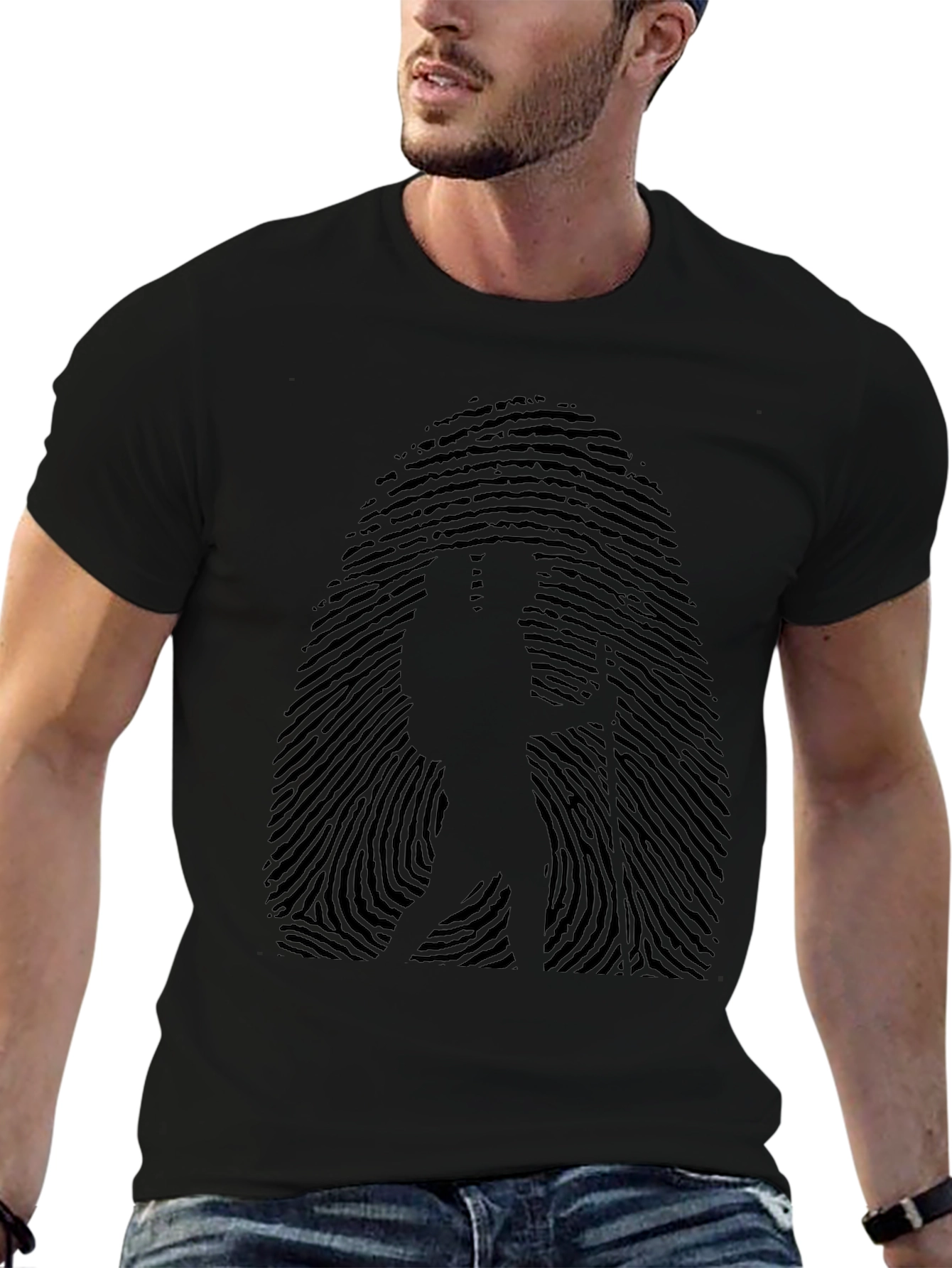 Hiker Fingerprint T-Shirt - Adventure Awaits
