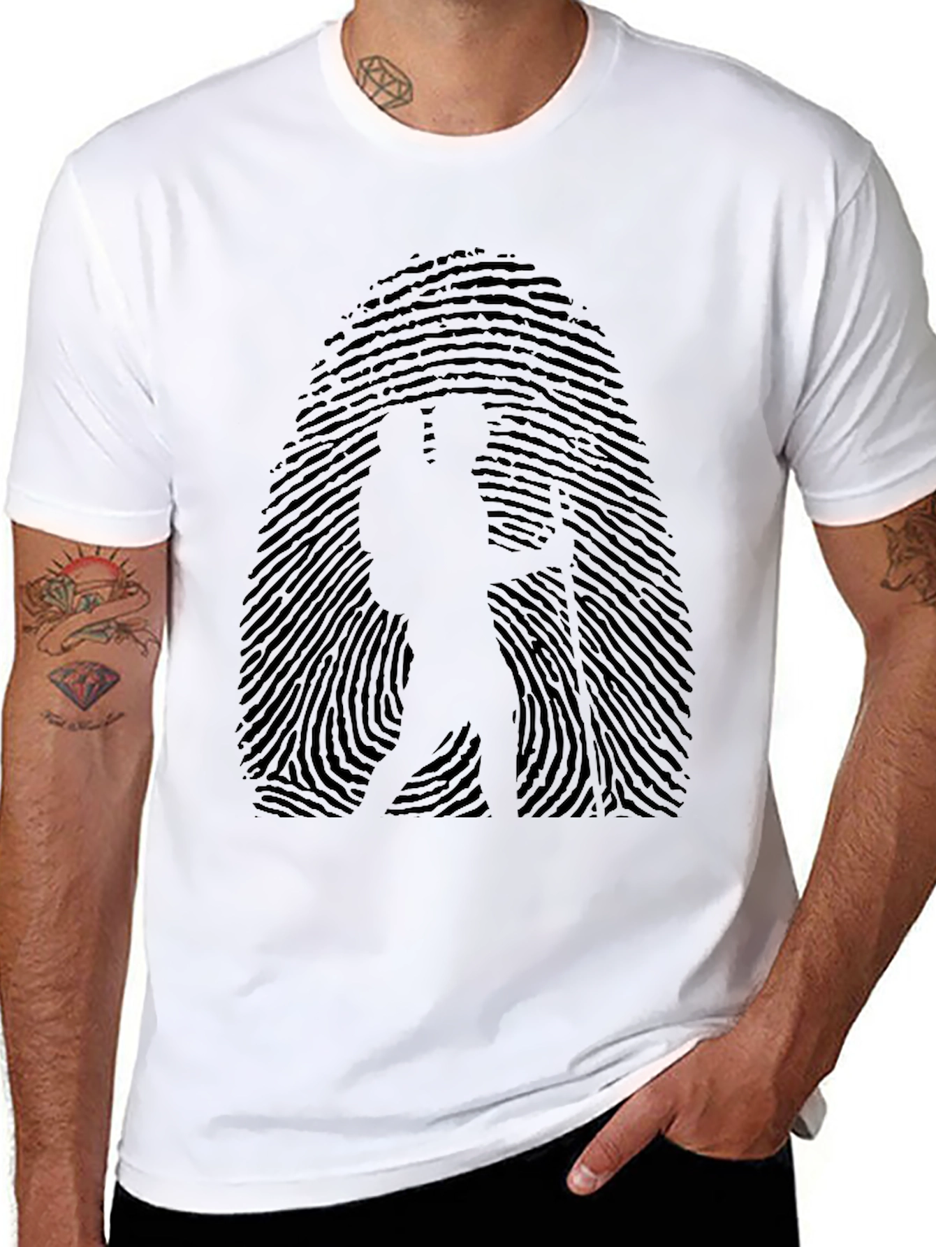 Hiker Fingerprint T-Shirt - Adventure Awaits