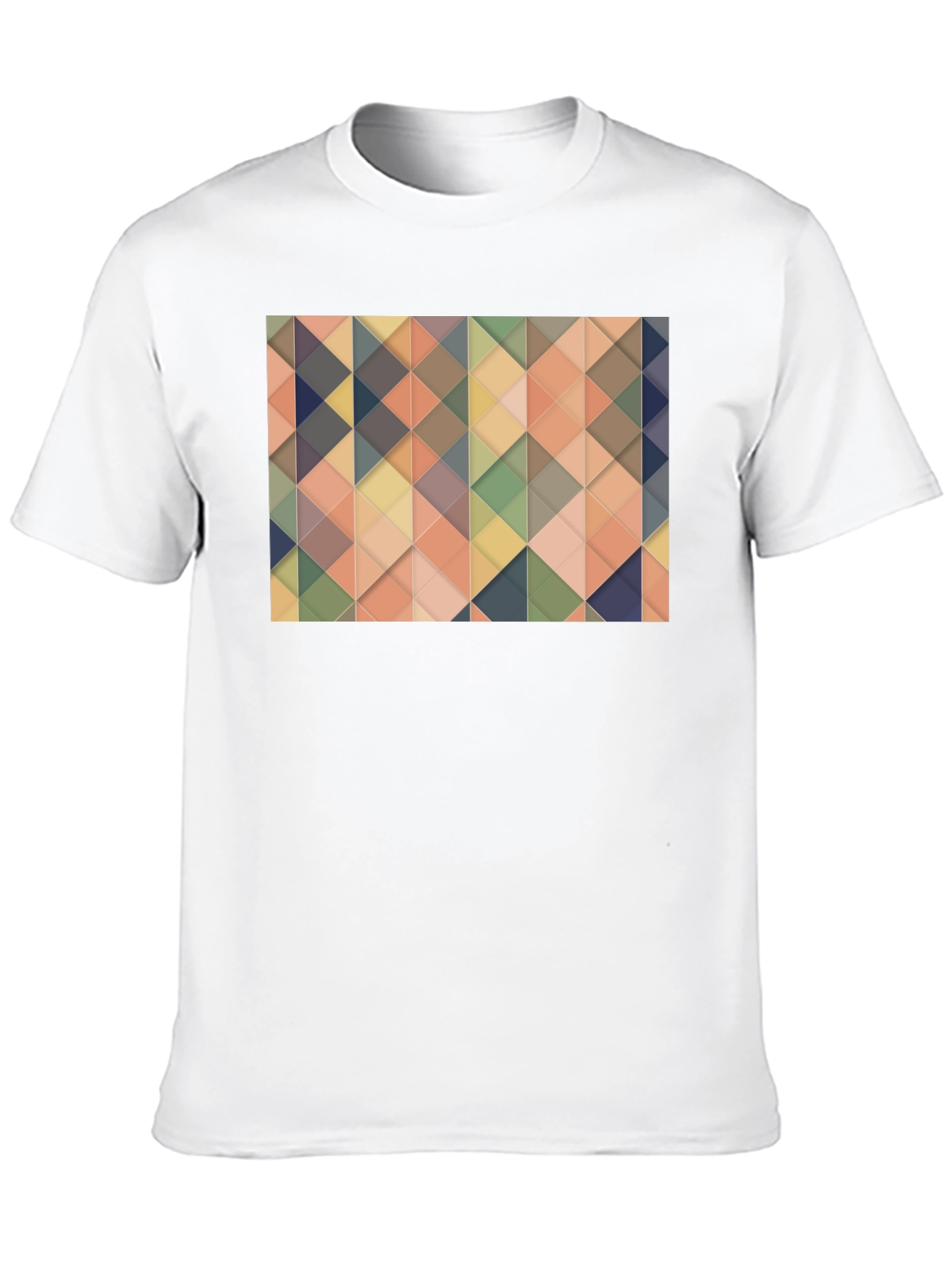 Geometric Triangle Pattern Black T-Shirt