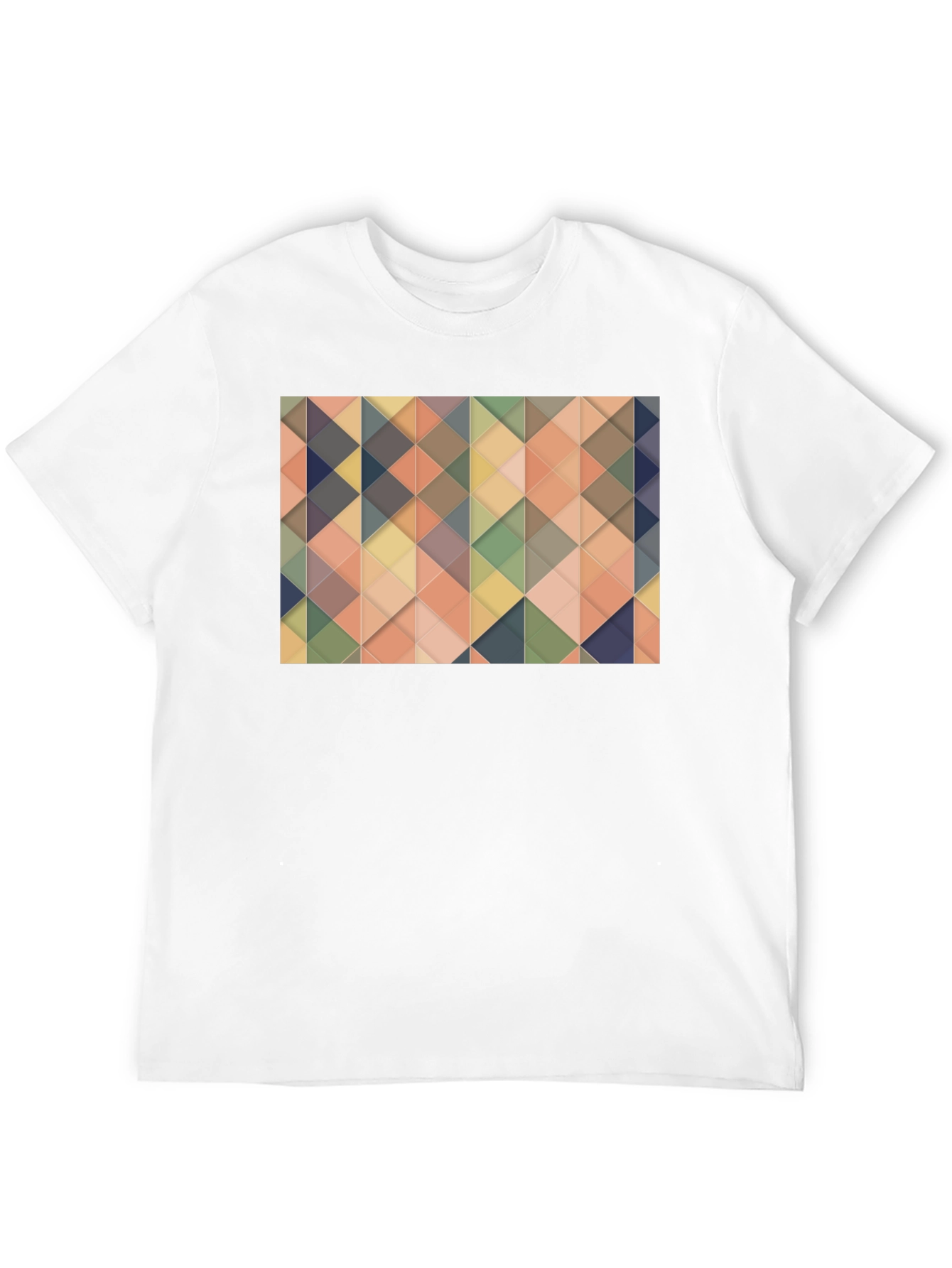 Geometric Triangle Pattern Black T-Shirt