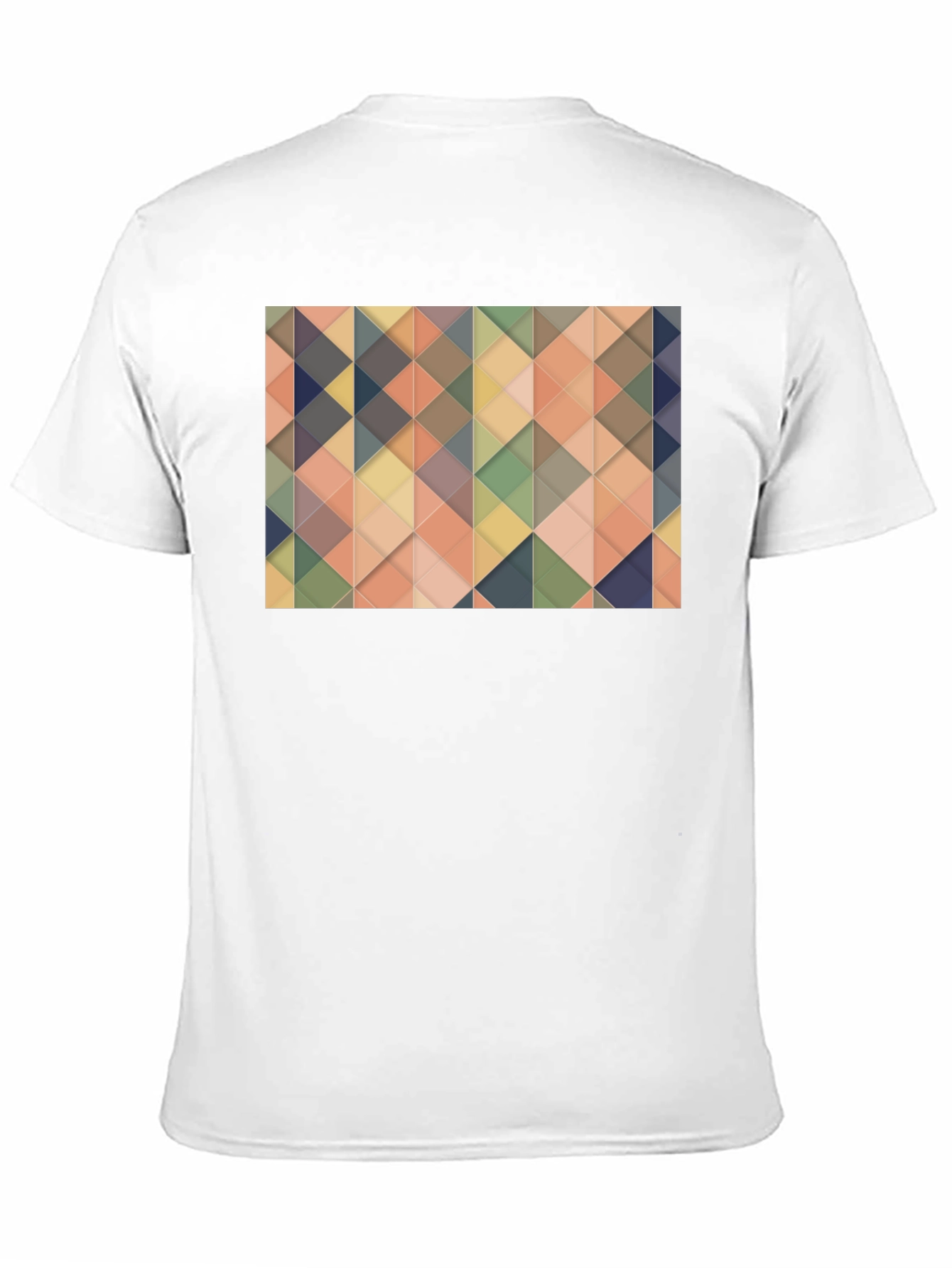 Geometric Triangle Pattern Black T-Shirt
