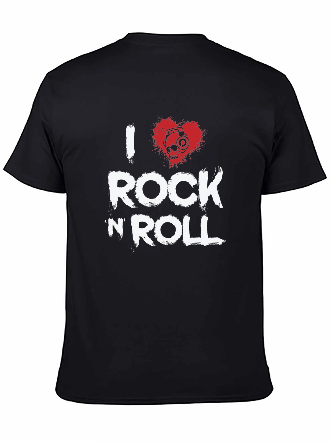 I Heart Rock N Roll Graphic T-Shirt - Black