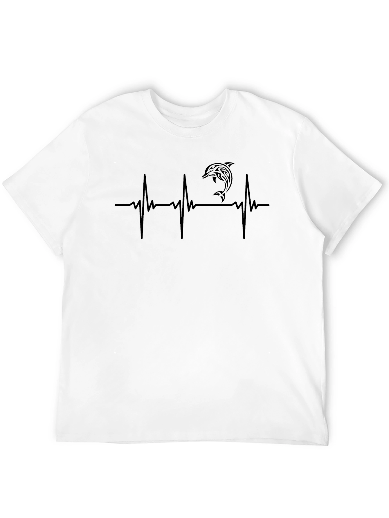 Dolphin Heartbeat T-Shirt - Black