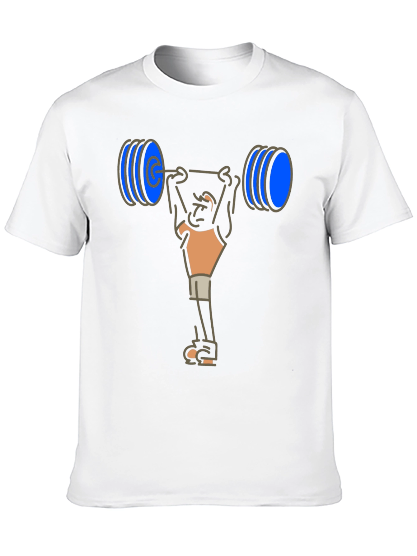 Weightlifter Cartoon T-Shirt - Black Cotton Tee