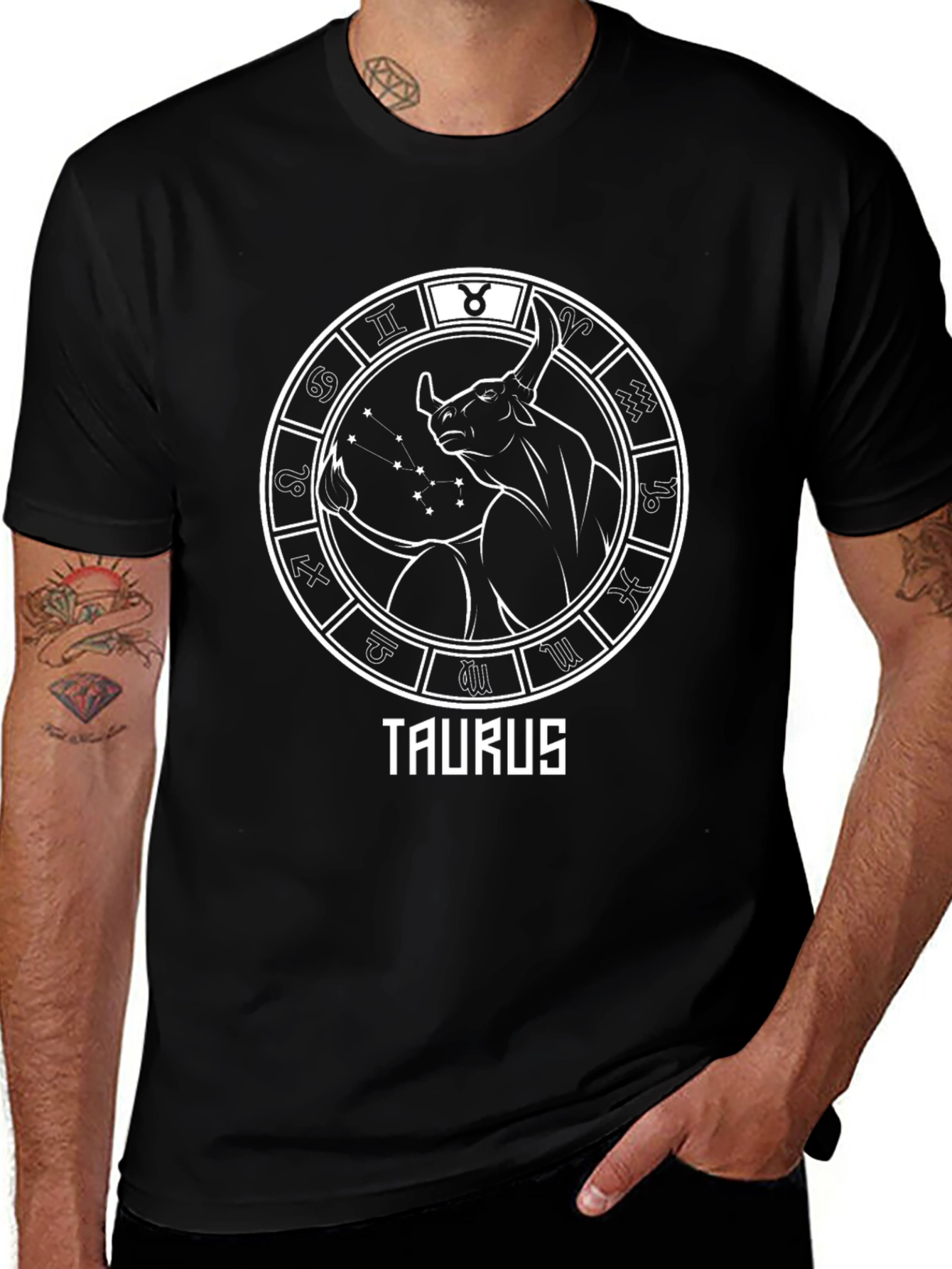 Taurus Zodiac Black T-Shirt