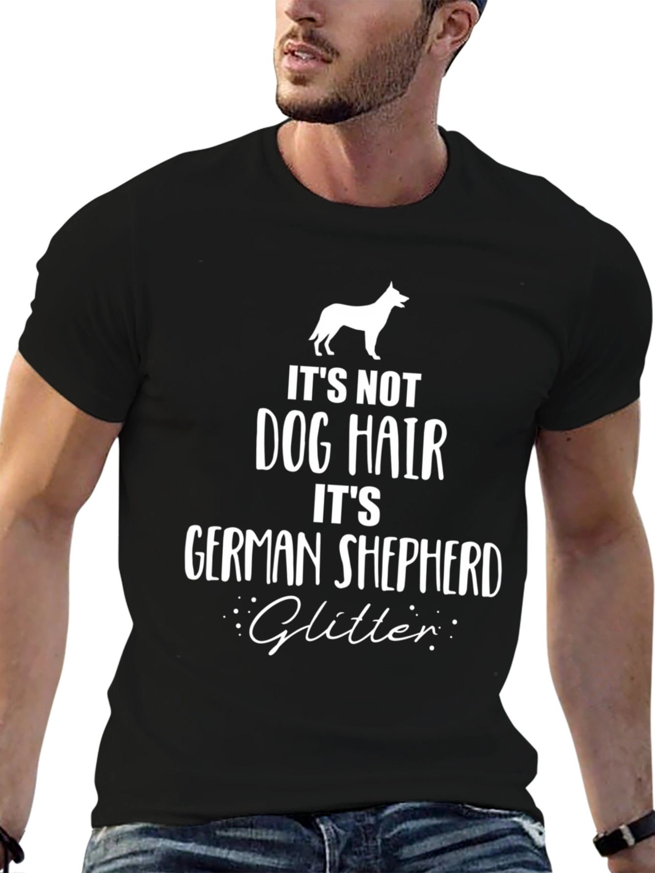 Its Not Dog Hair German Shepherd Glitter T-Shirt