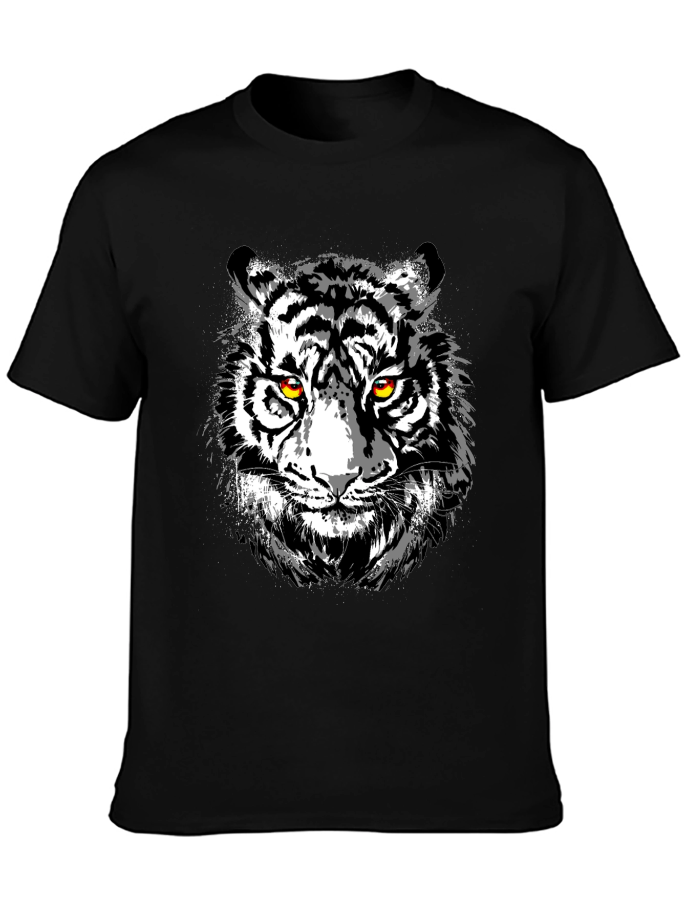 Cool Tiger Graphic Print Black T-Shirt