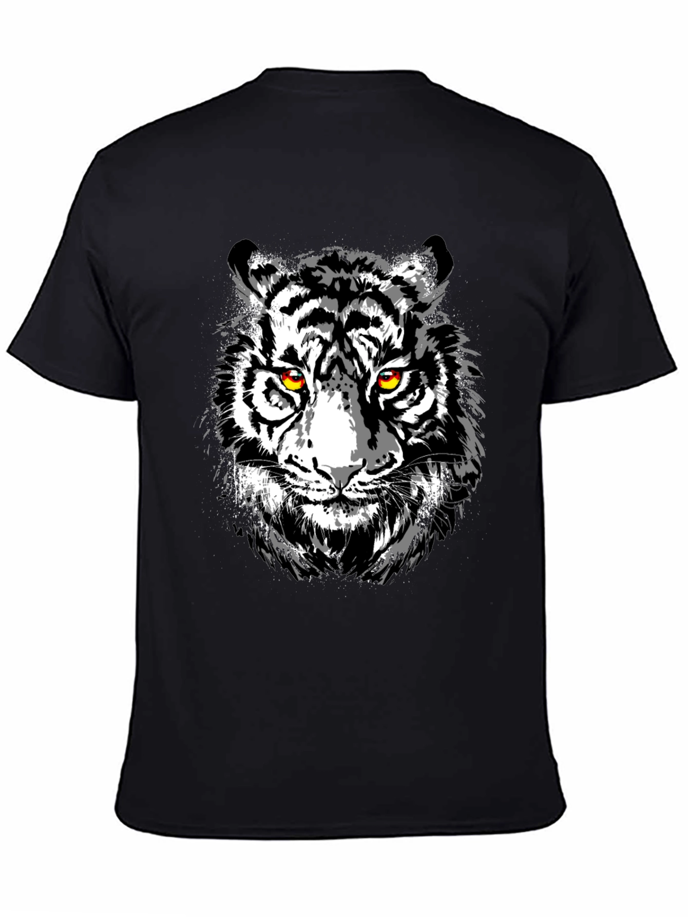 Cool Tiger Graphic Print Black T-Shirt