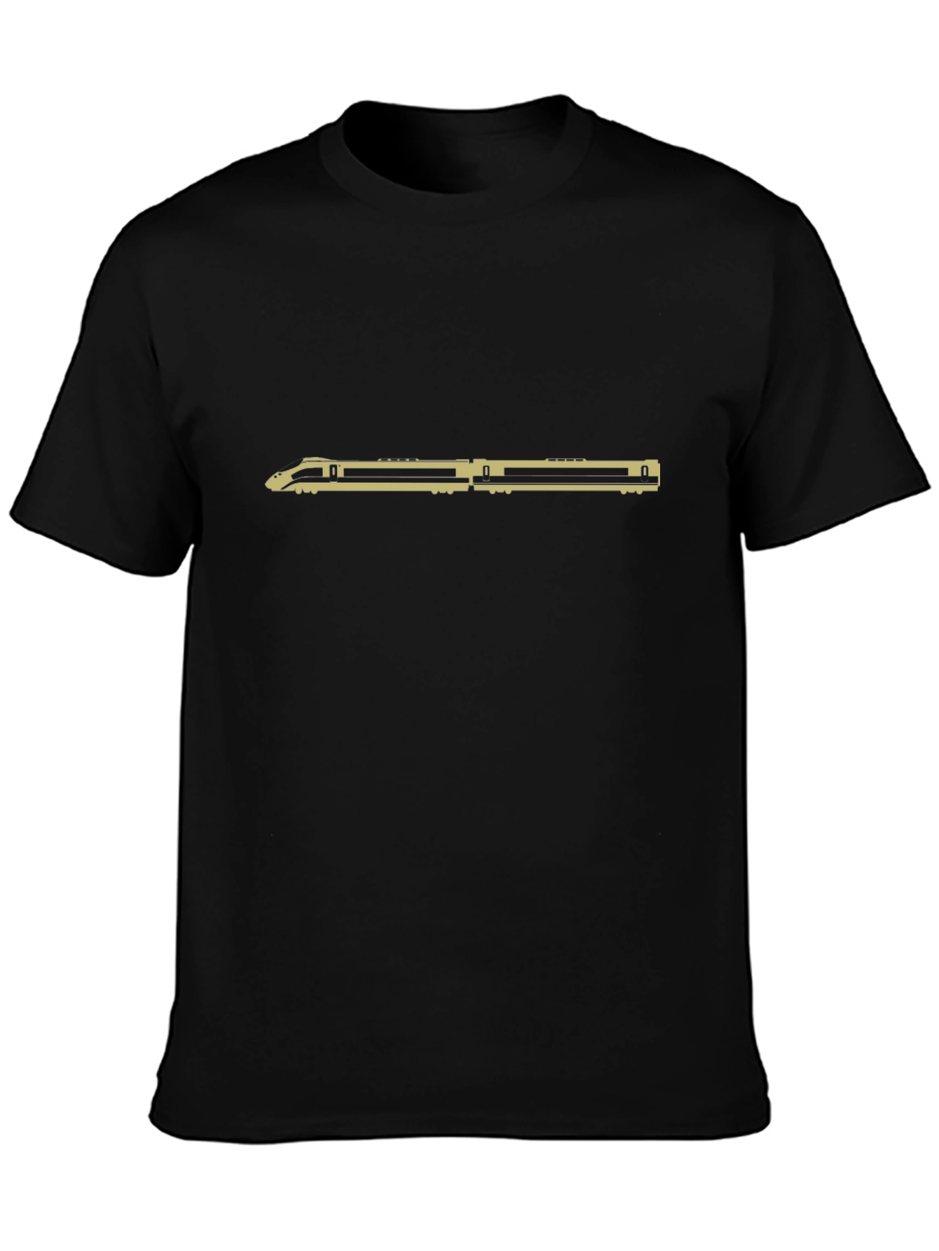 Train Graphic Tee - Black Cotton T-Shirt