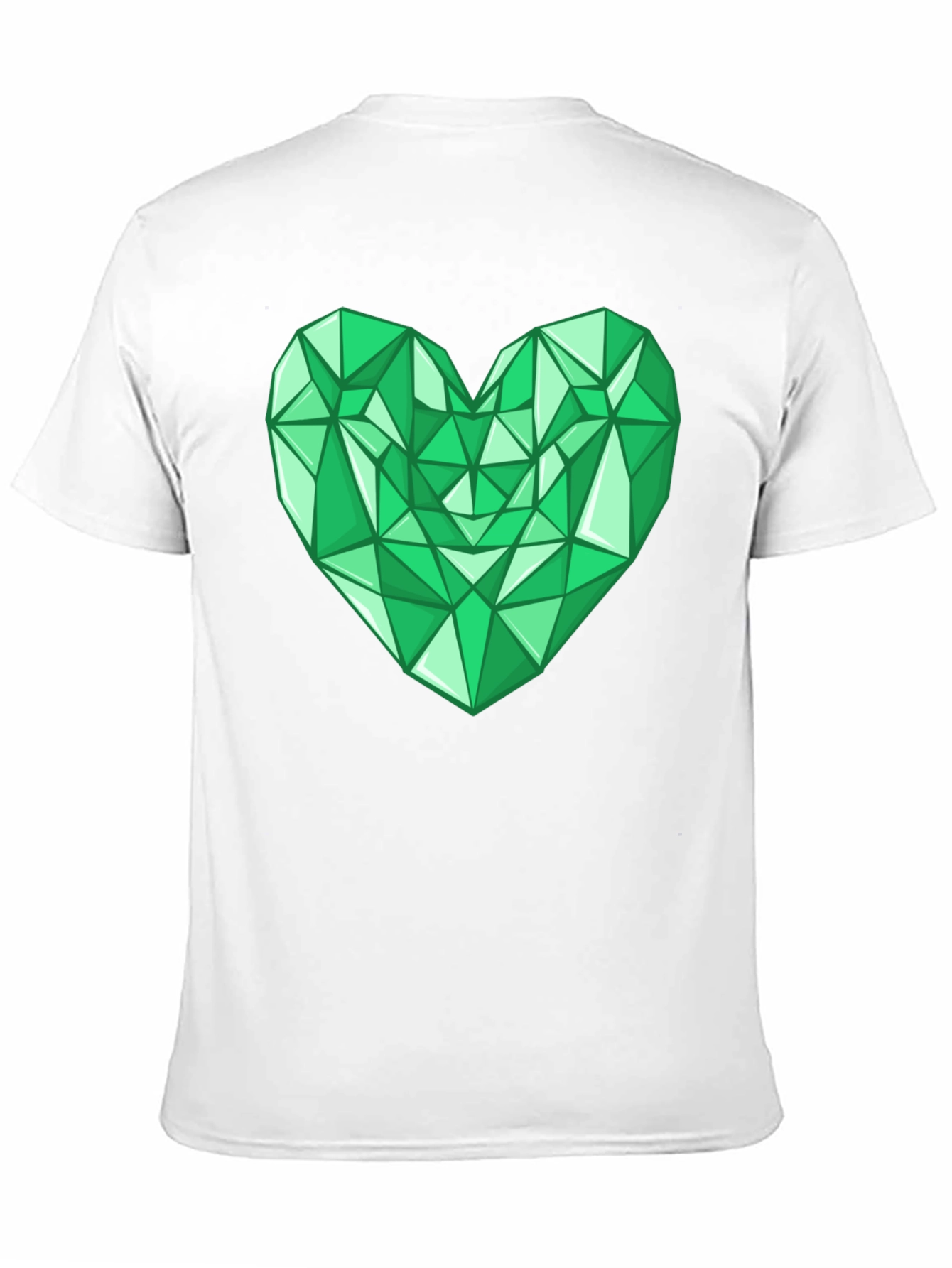 Geometric Emerald Heart Graphic Tee - Modern Style