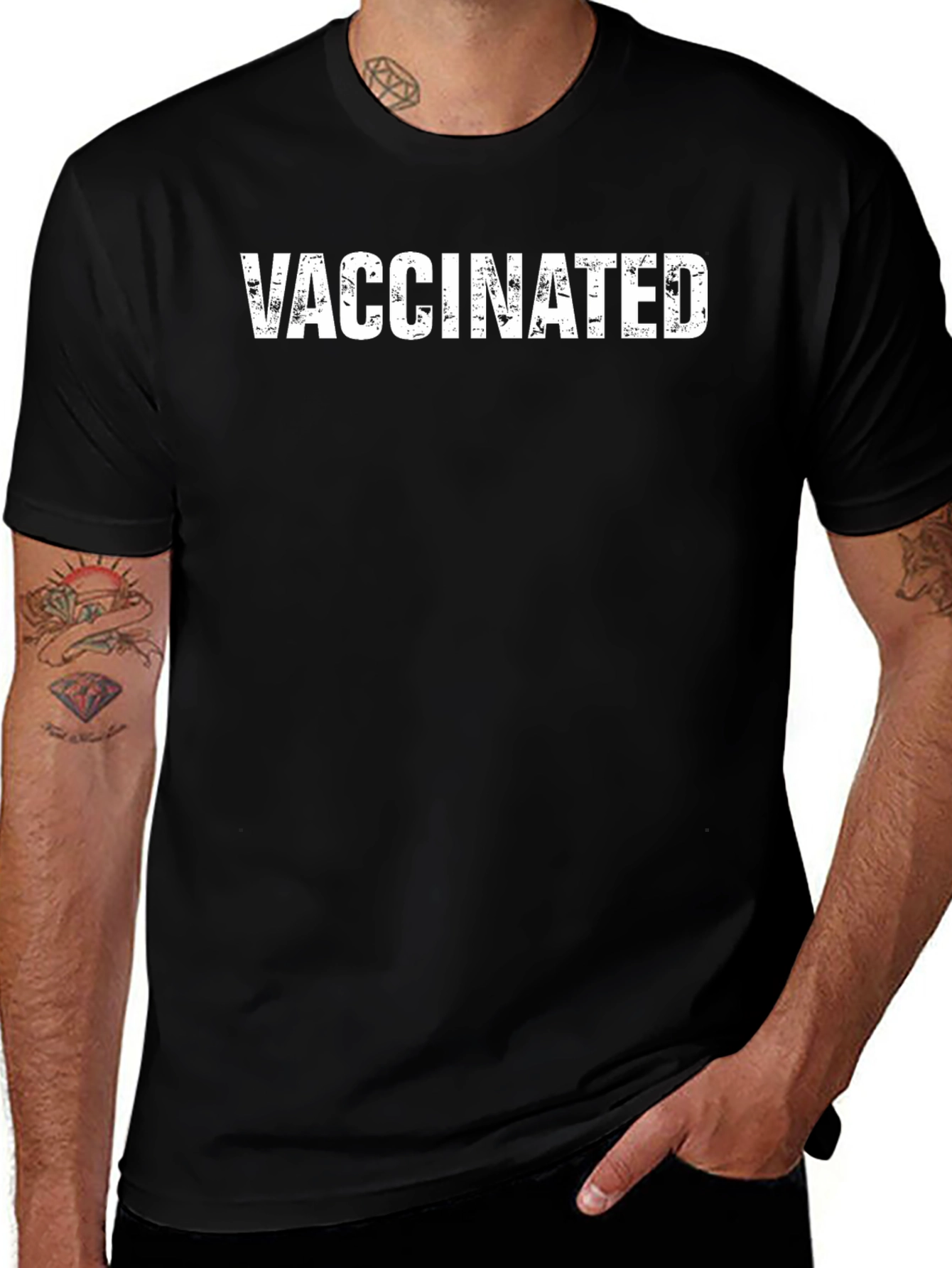 Vaccinated Distressed Graphic Tee