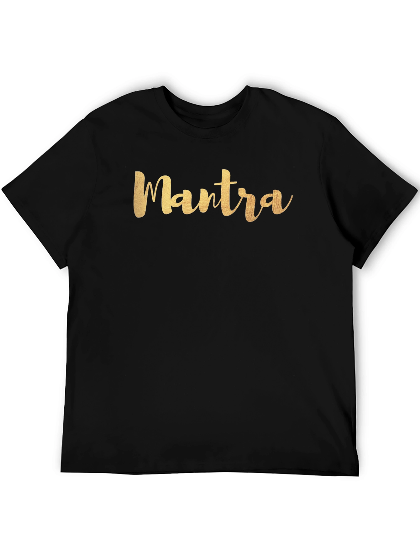 Mantra Gold Script Black T-Shirt