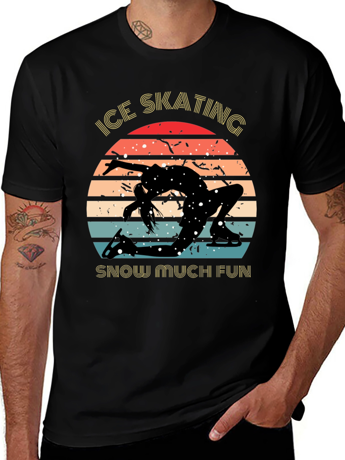 Ice Skating Retro T-Shirt - Snow Much Fun