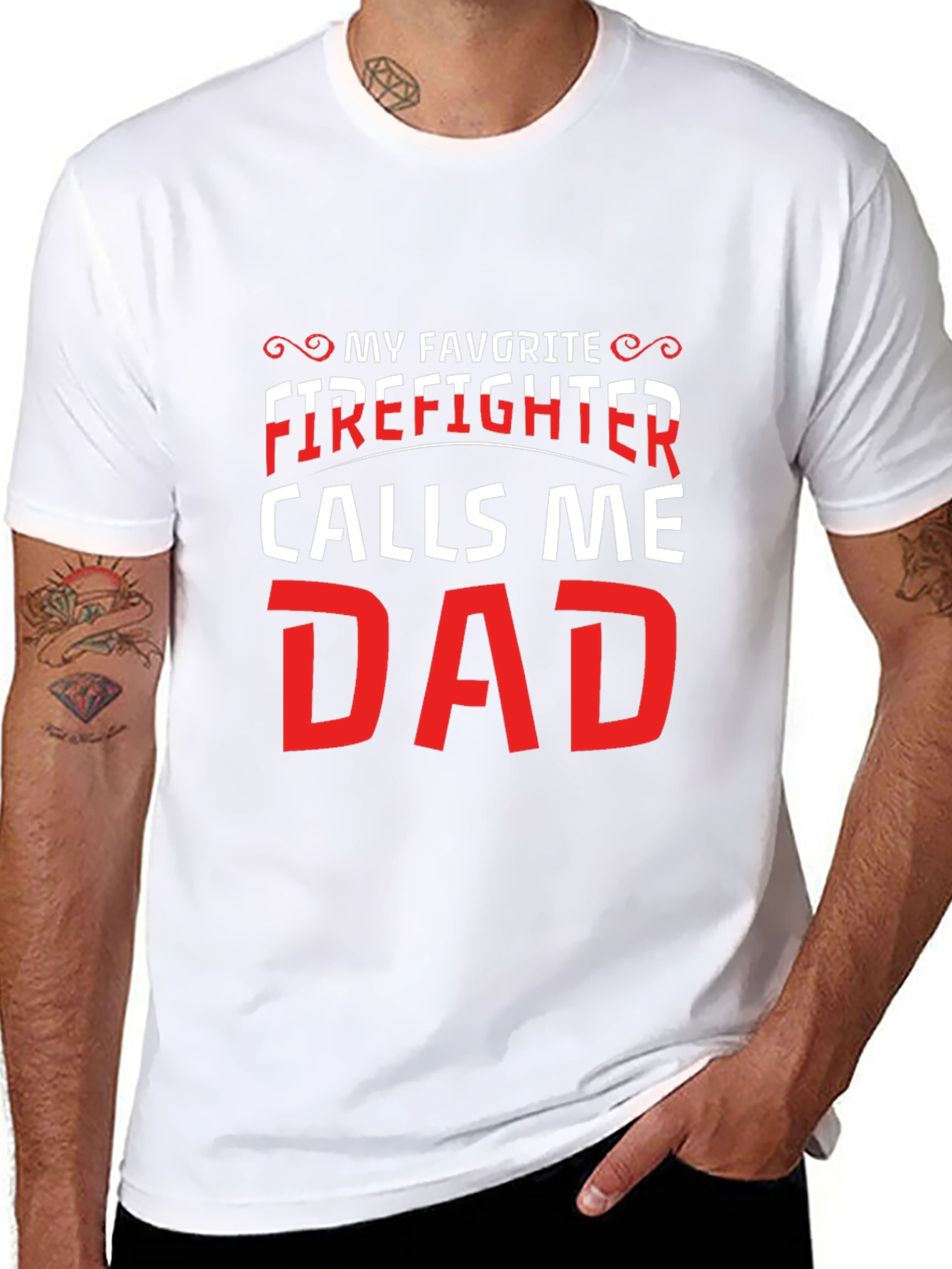 My Favorite Firefighter Calls Me Dad Black T-Shirt
