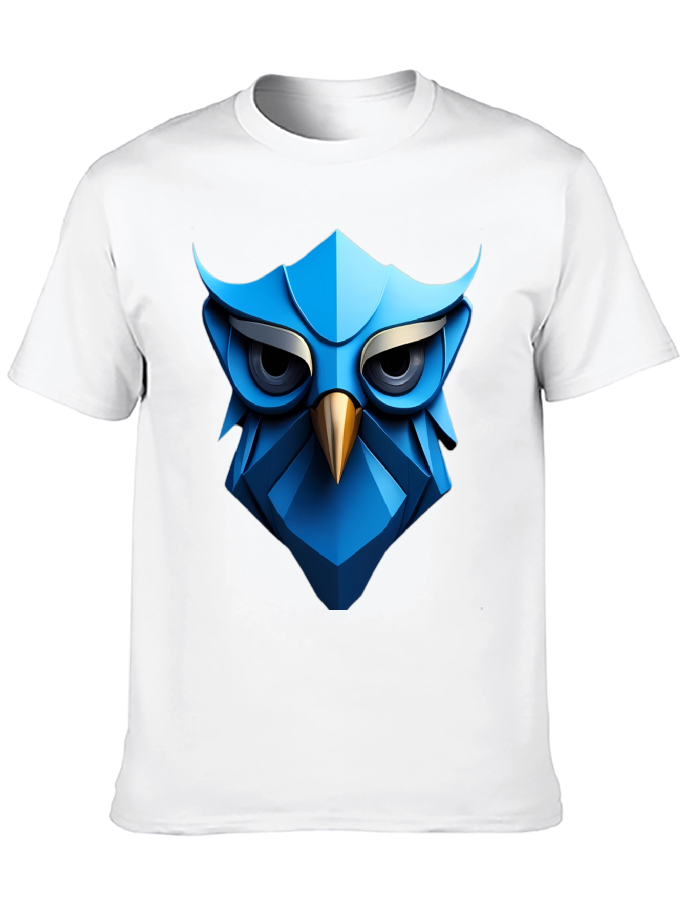 Geometric Owl Graphic Tee - Modern Bird Design