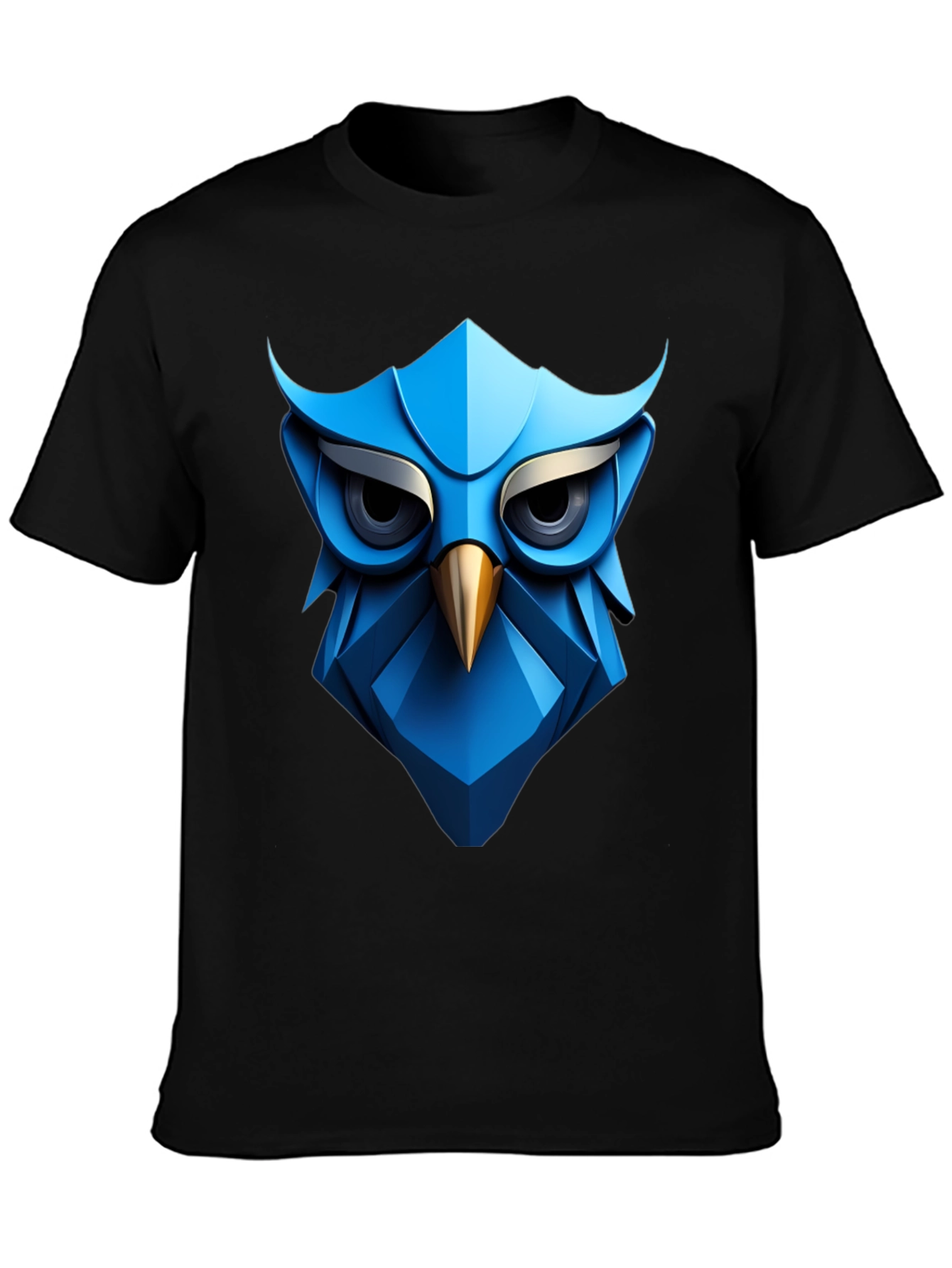 Geometric Owl Graphic Tee - Modern Bird Design