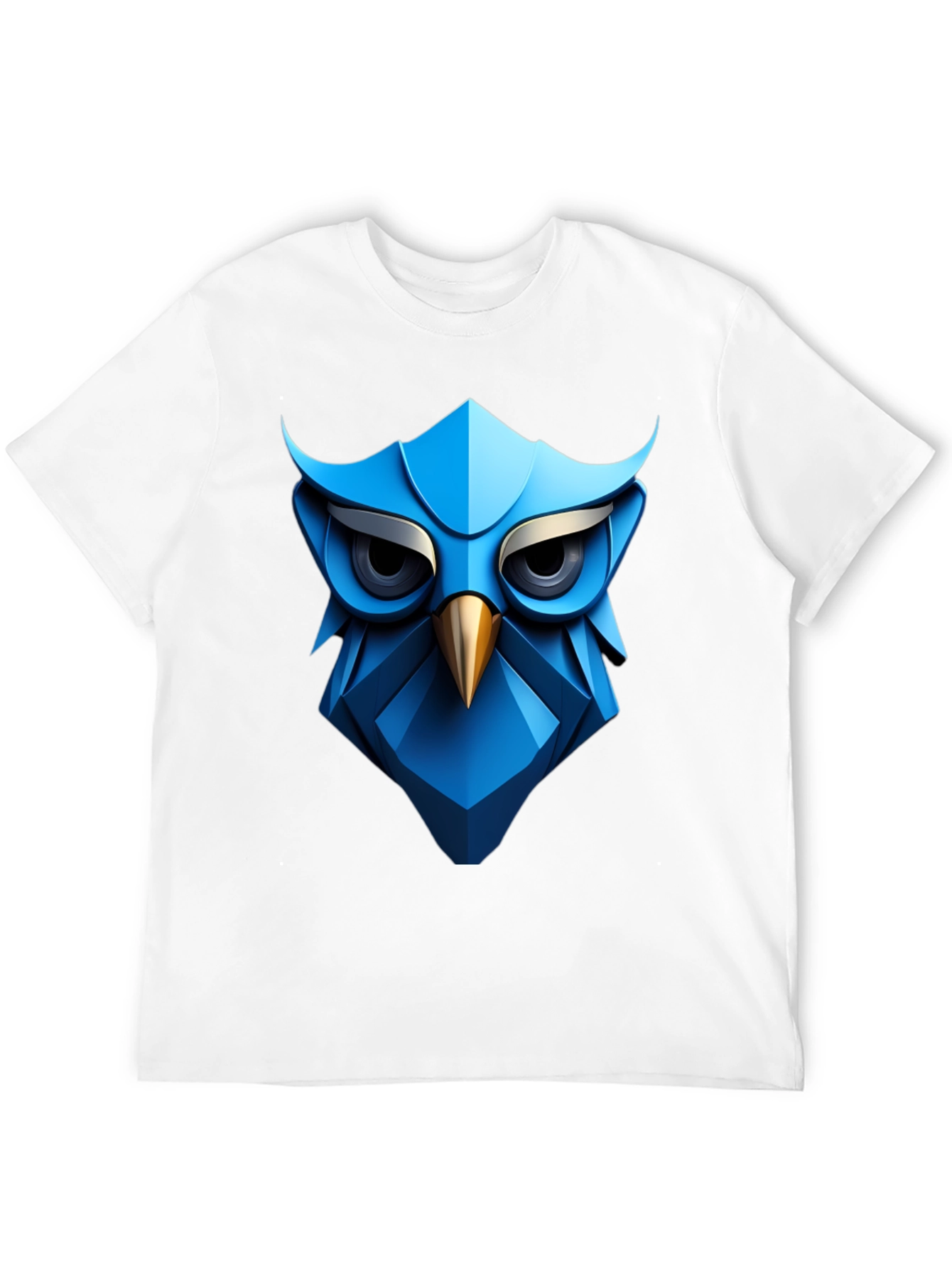 Geometric Owl Graphic Tee - Modern Bird Design