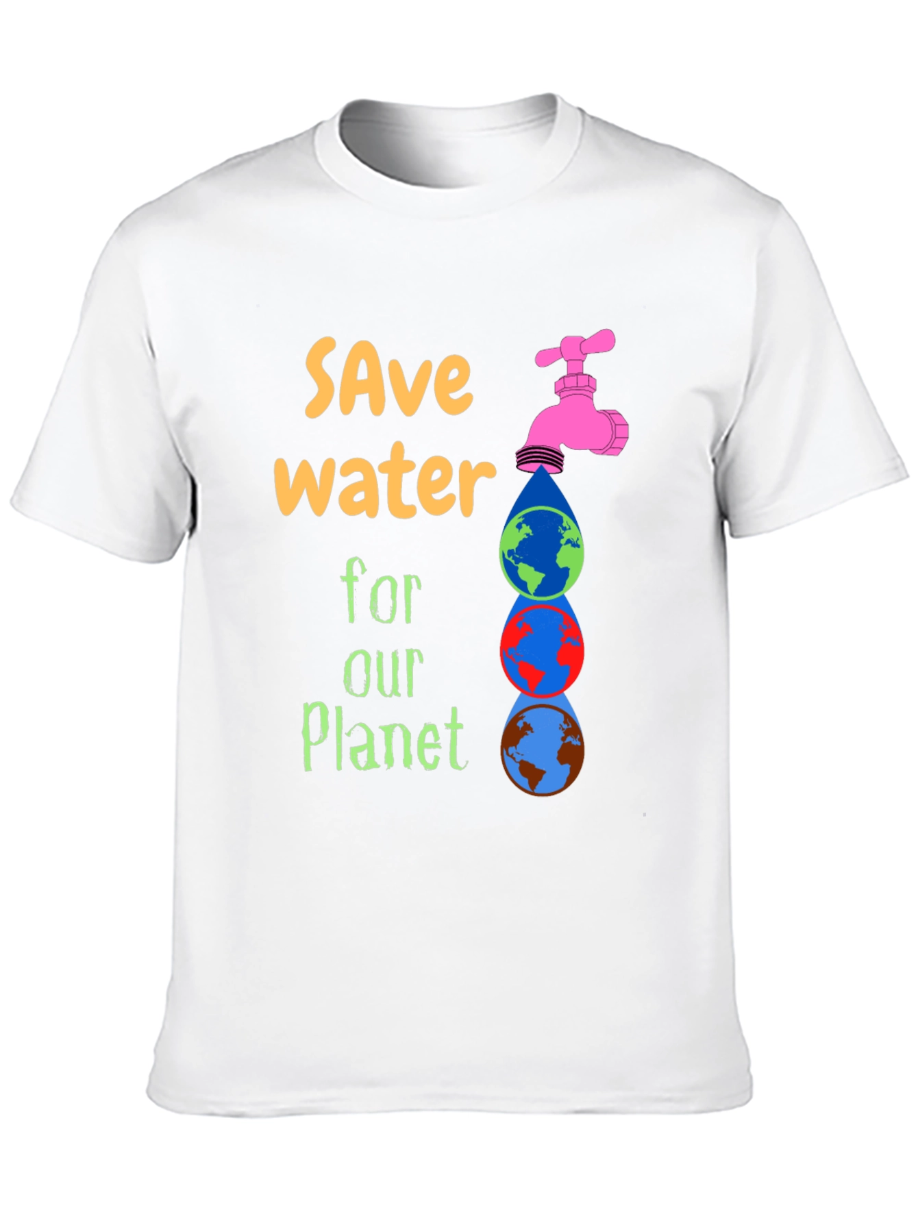 Save Water Graphic Tee - Planet Conservation T-Shirt