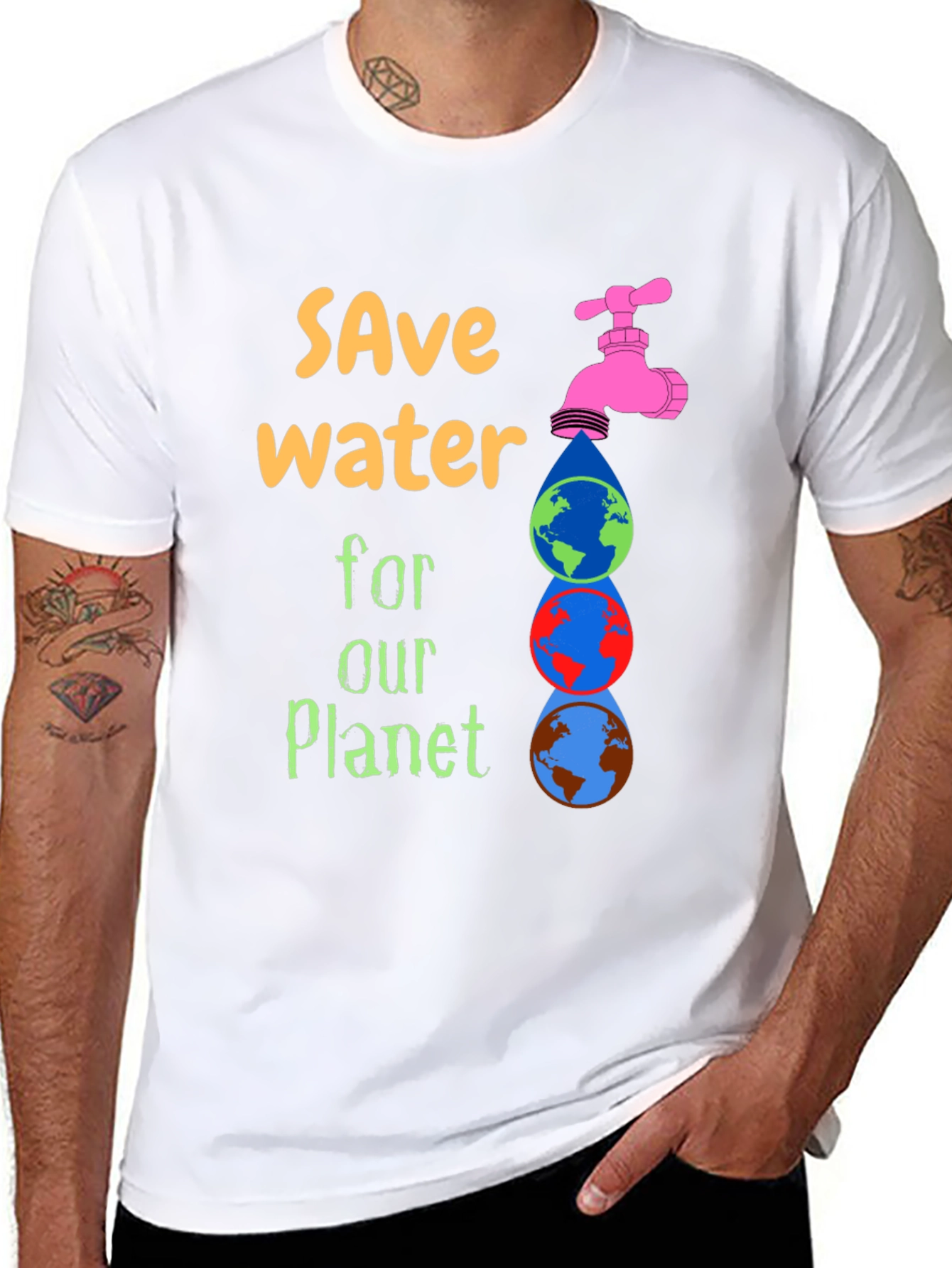 Save Water Graphic Tee - Planet Conservation T-Shirt