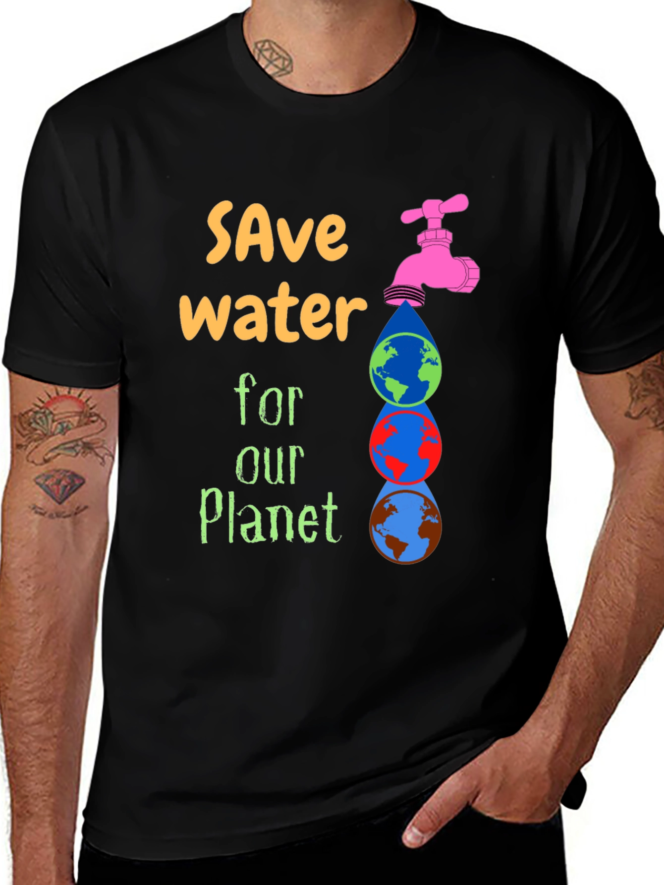 Save Water Graphic Tee - Planet Conservation T-Shirt
