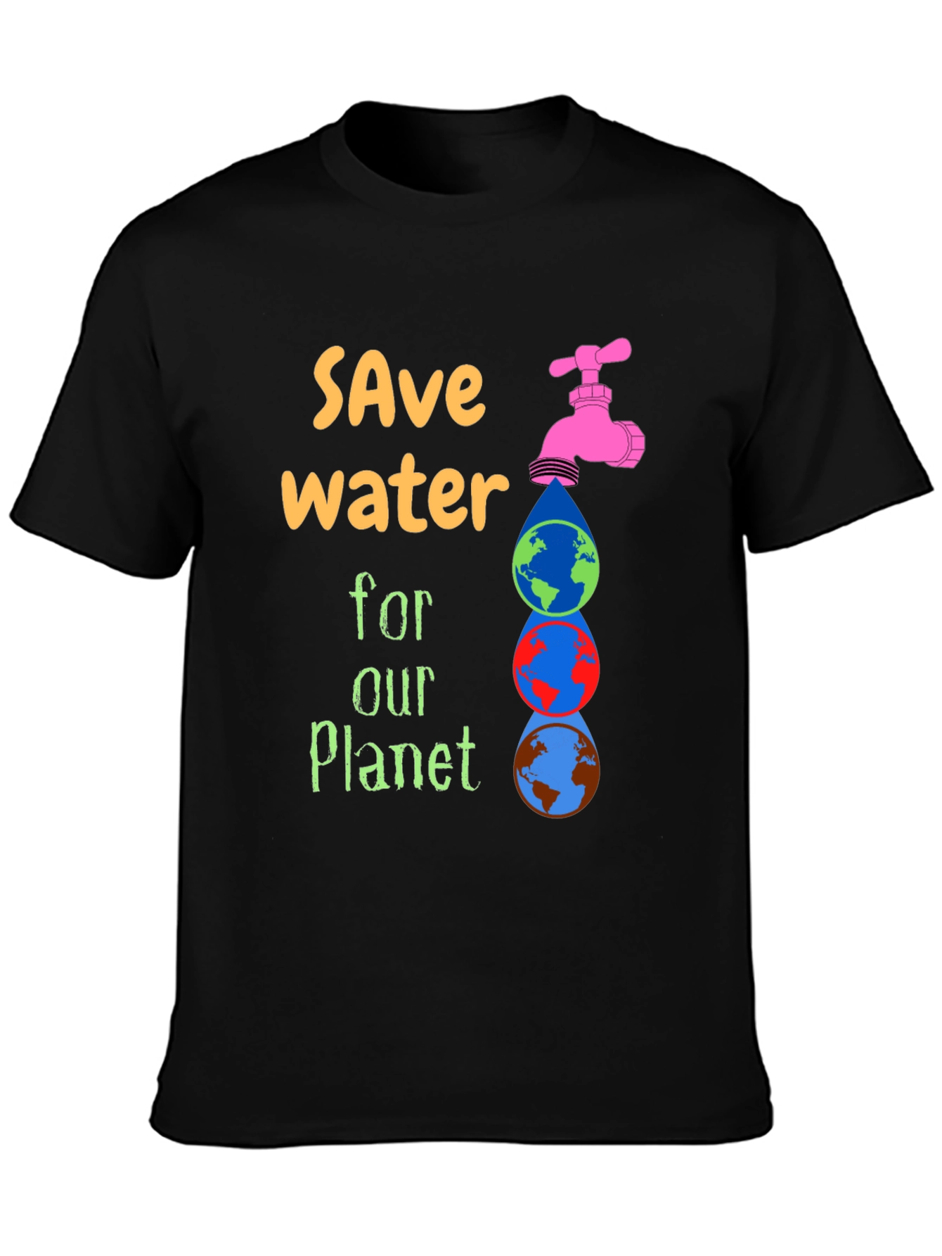 Save Water Graphic Tee - Planet Conservation T-Shirt