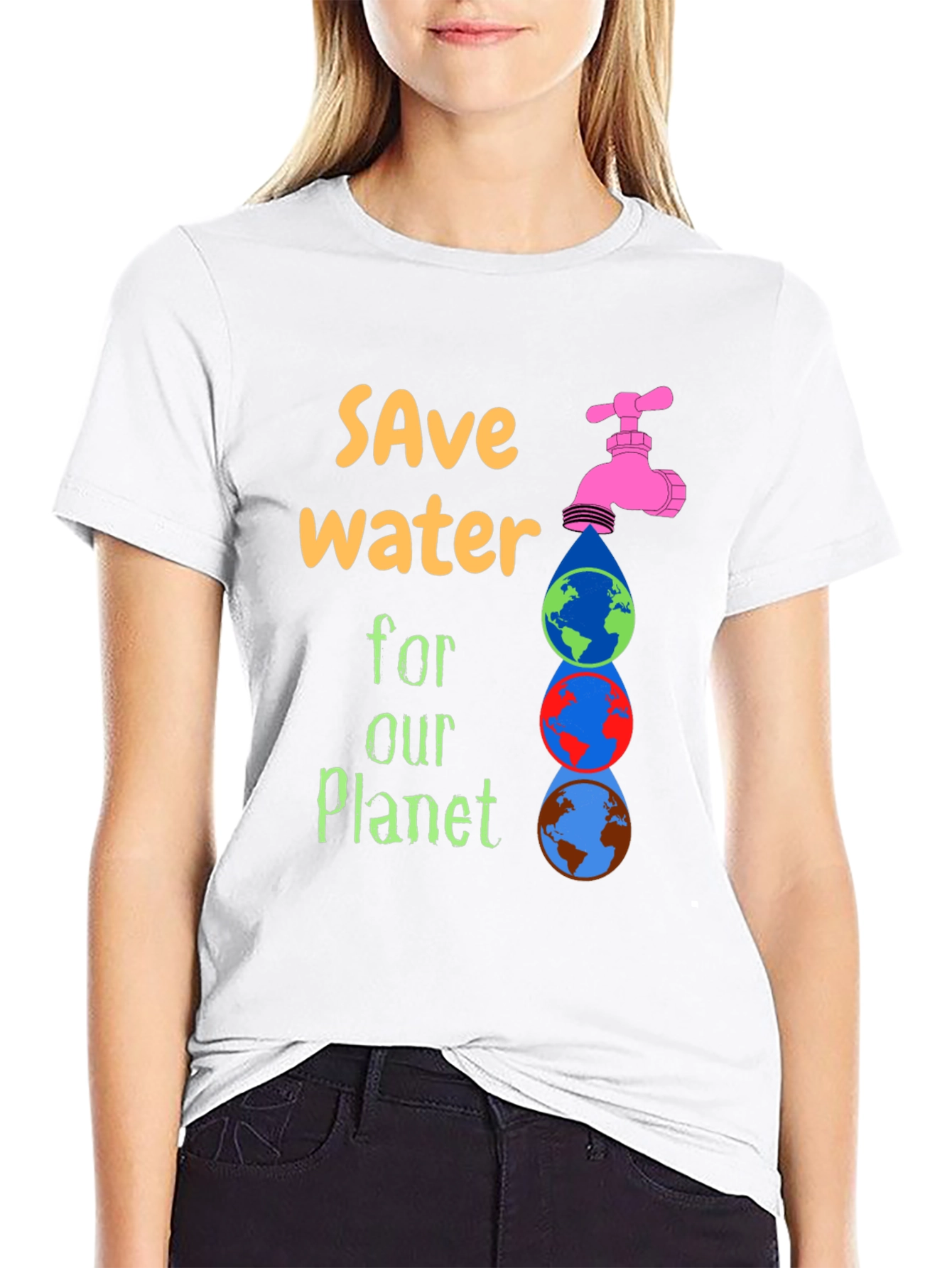Save Water Graphic Tee - Planet Conservation T-Shirt