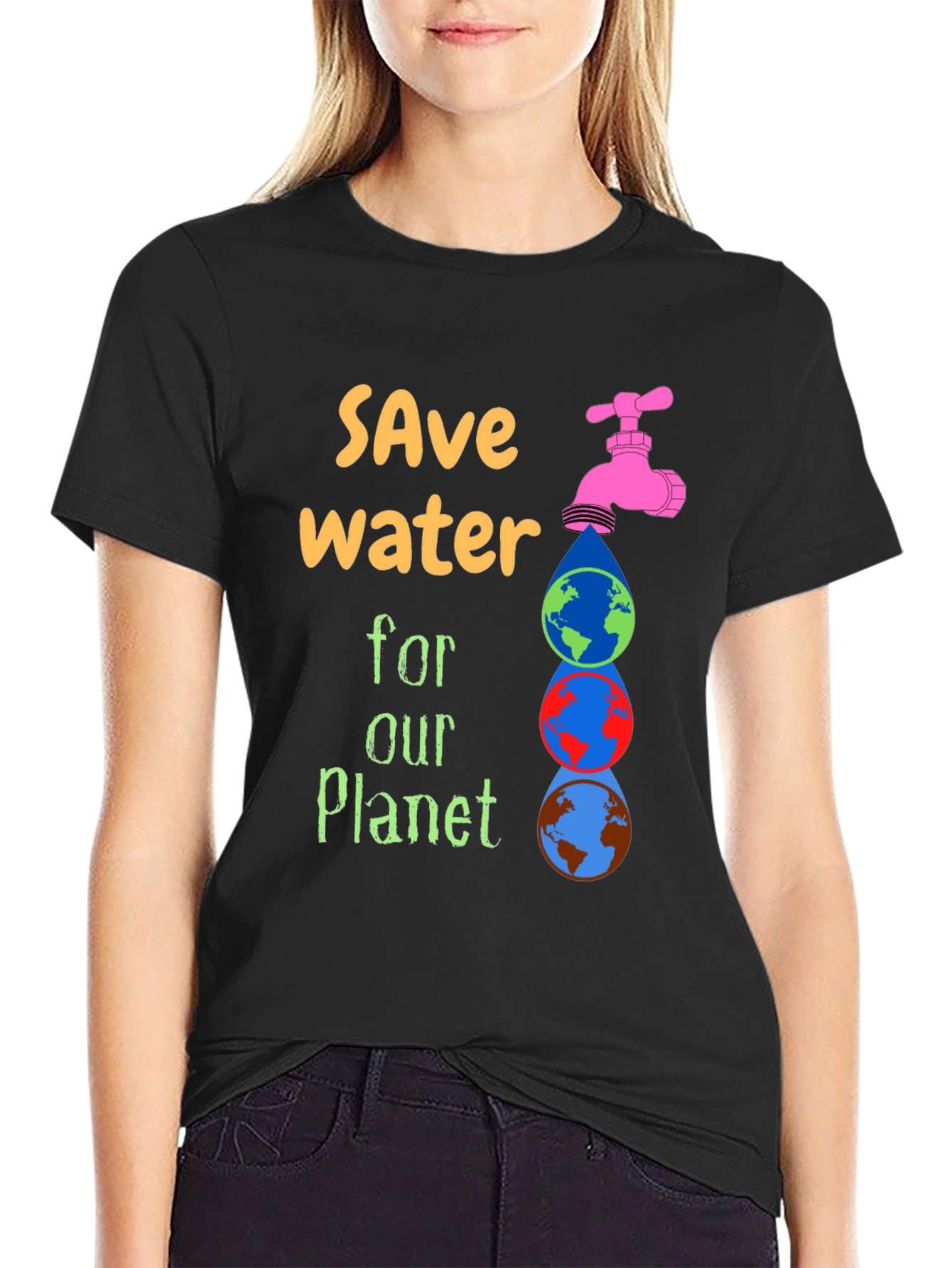 Save Water Graphic Tee - Planet Conservation T-Shirt