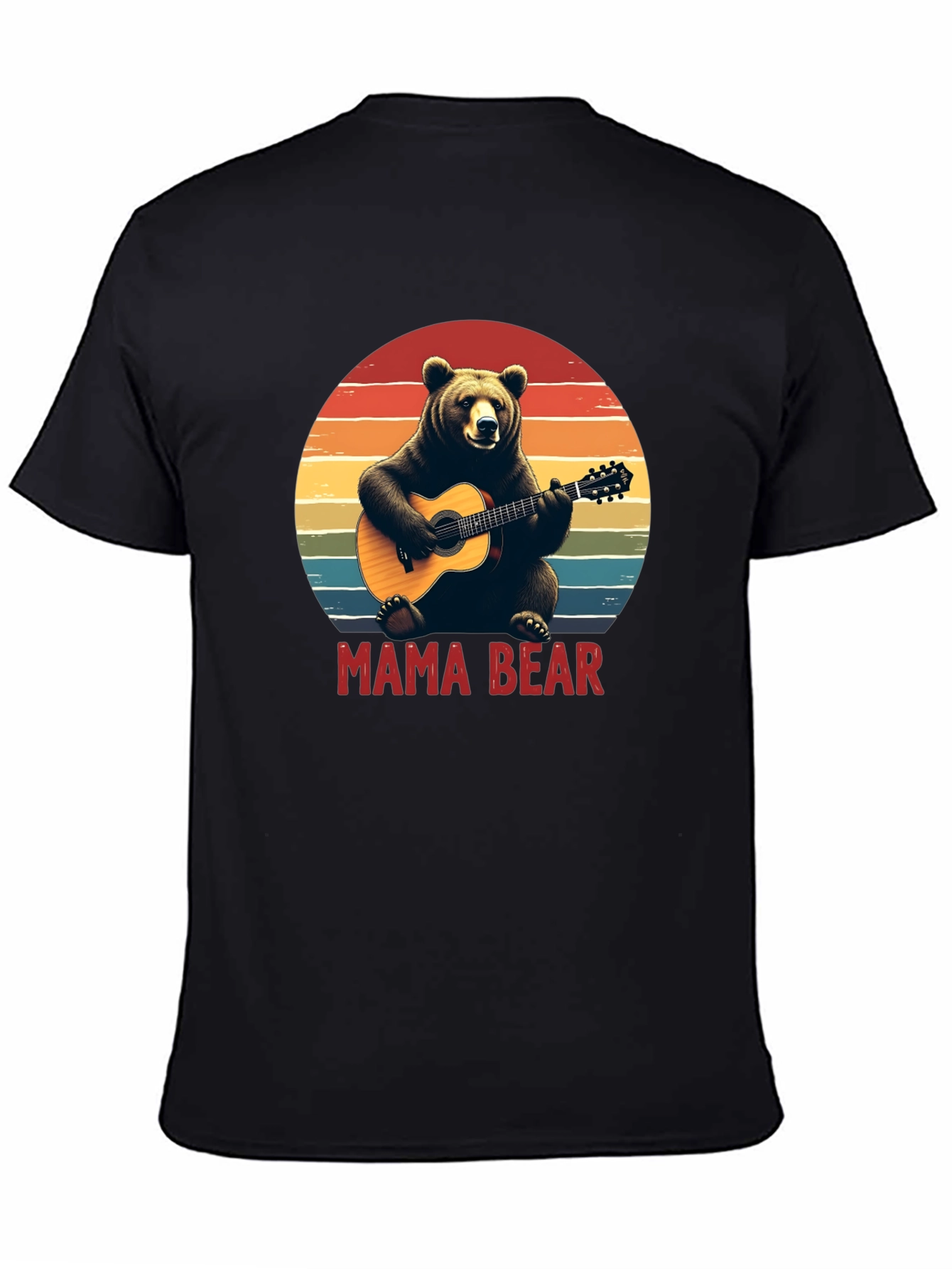 Mama Bear Guitar T-Shirt - Black