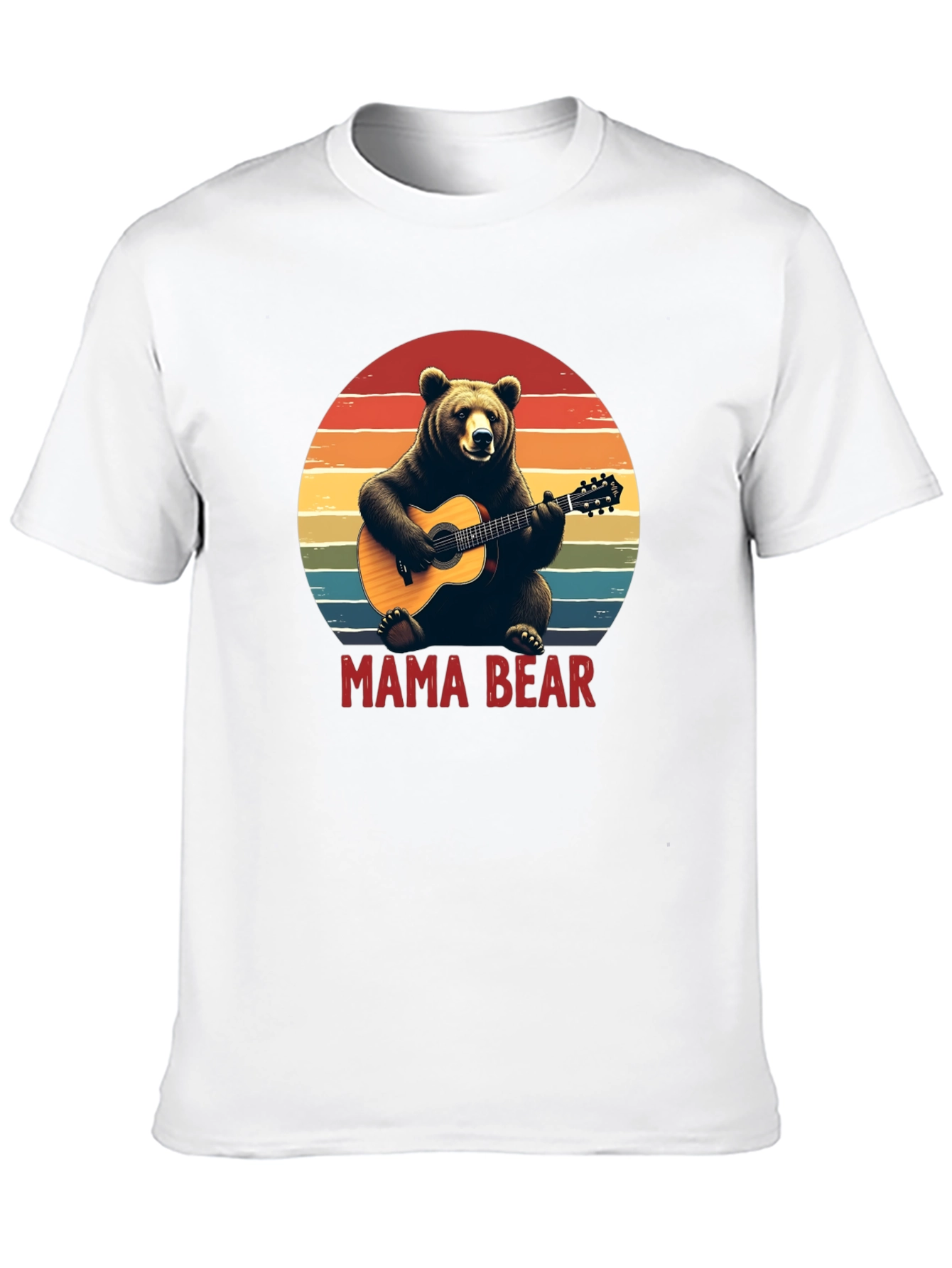 Mama Bear Guitar T-Shirt - Black