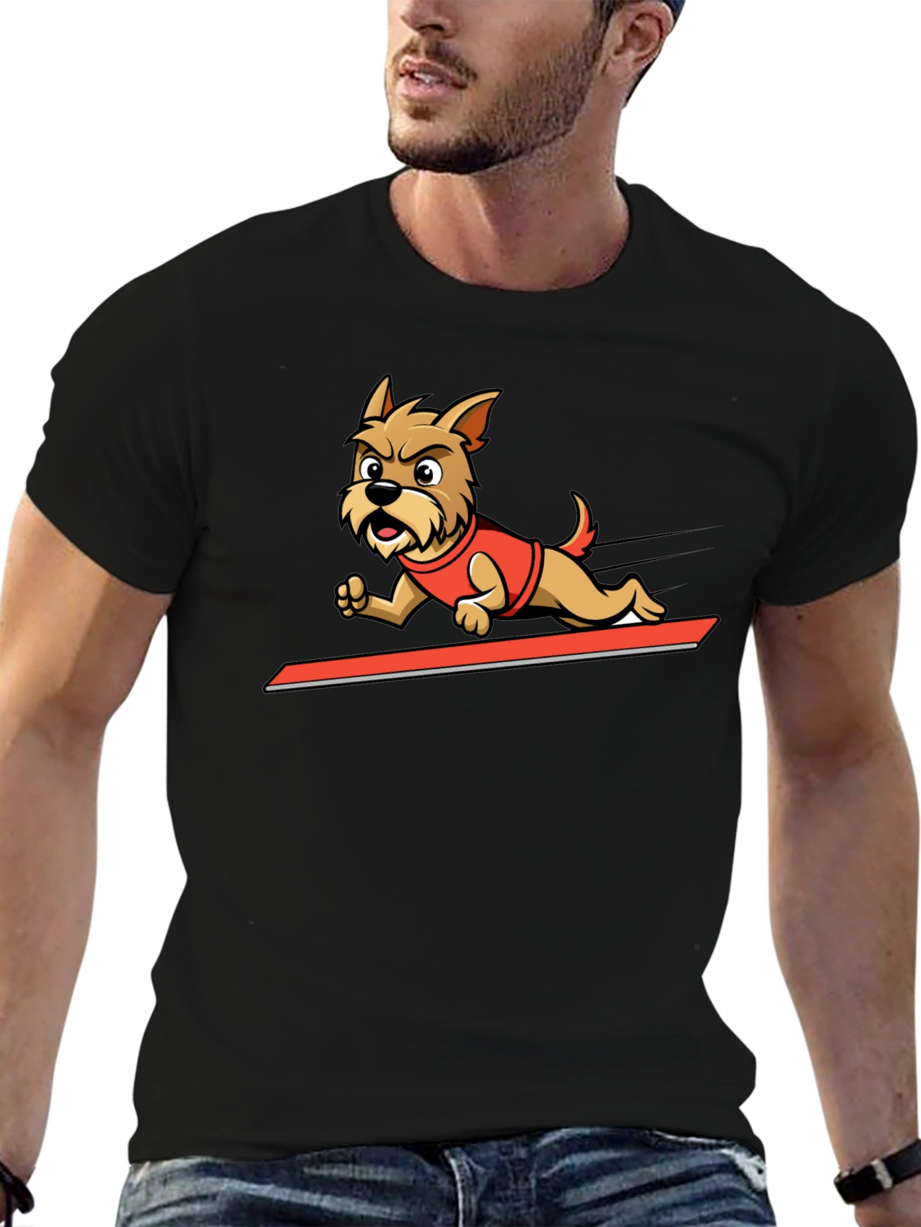 Dog Cartoon Graphic Tee - Cool Animal Design Shirt