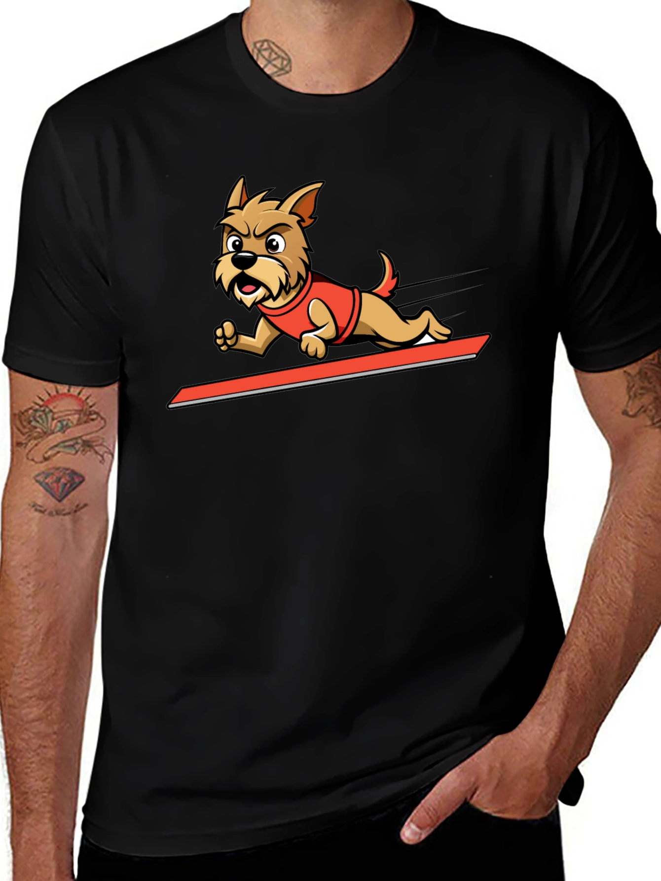 Dog Cartoon Graphic Tee - Cool Animal Design Shirt