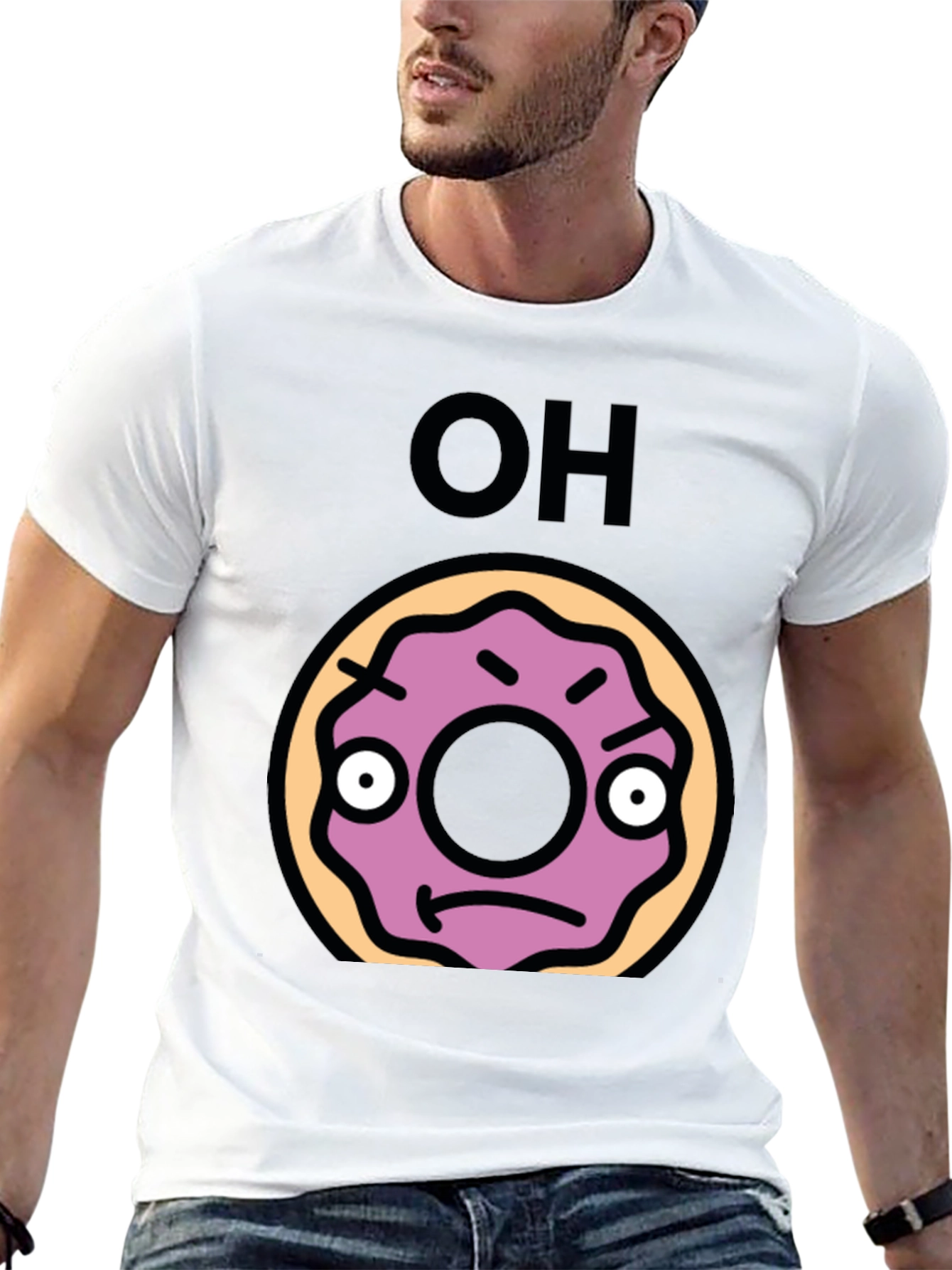OH NO! Angry Donut Graphic Tee - Funny T-Shirt