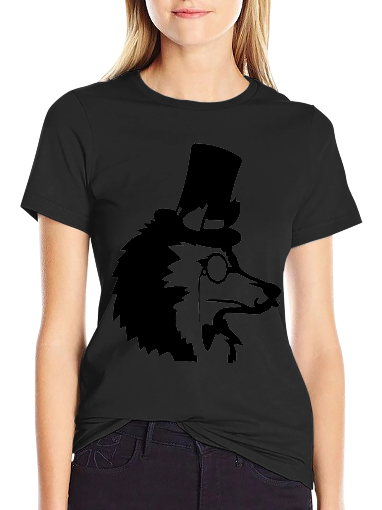 Dapper Dog Top Hat T-Shirt - Black