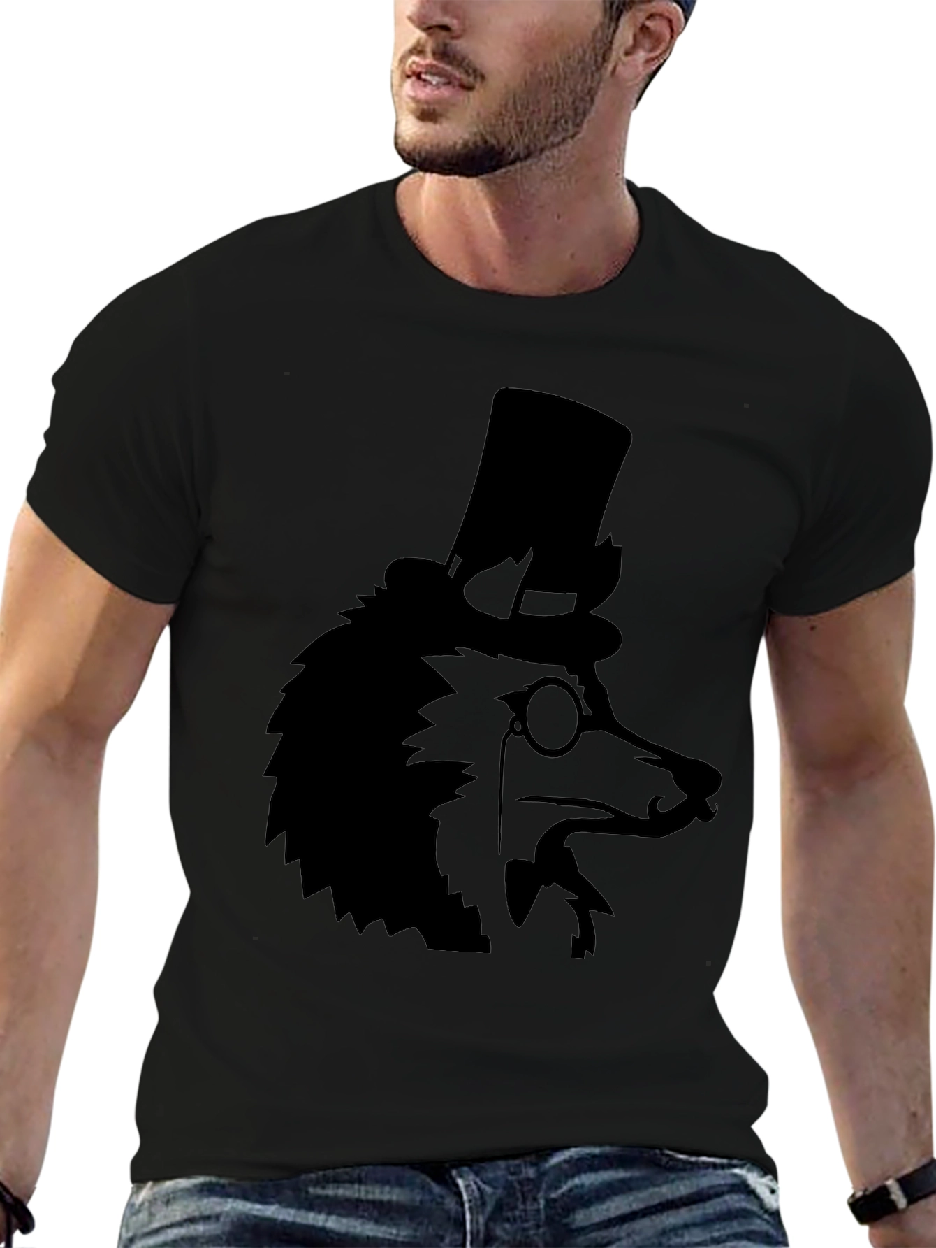 Dapper Dog Top Hat T-Shirt - Black