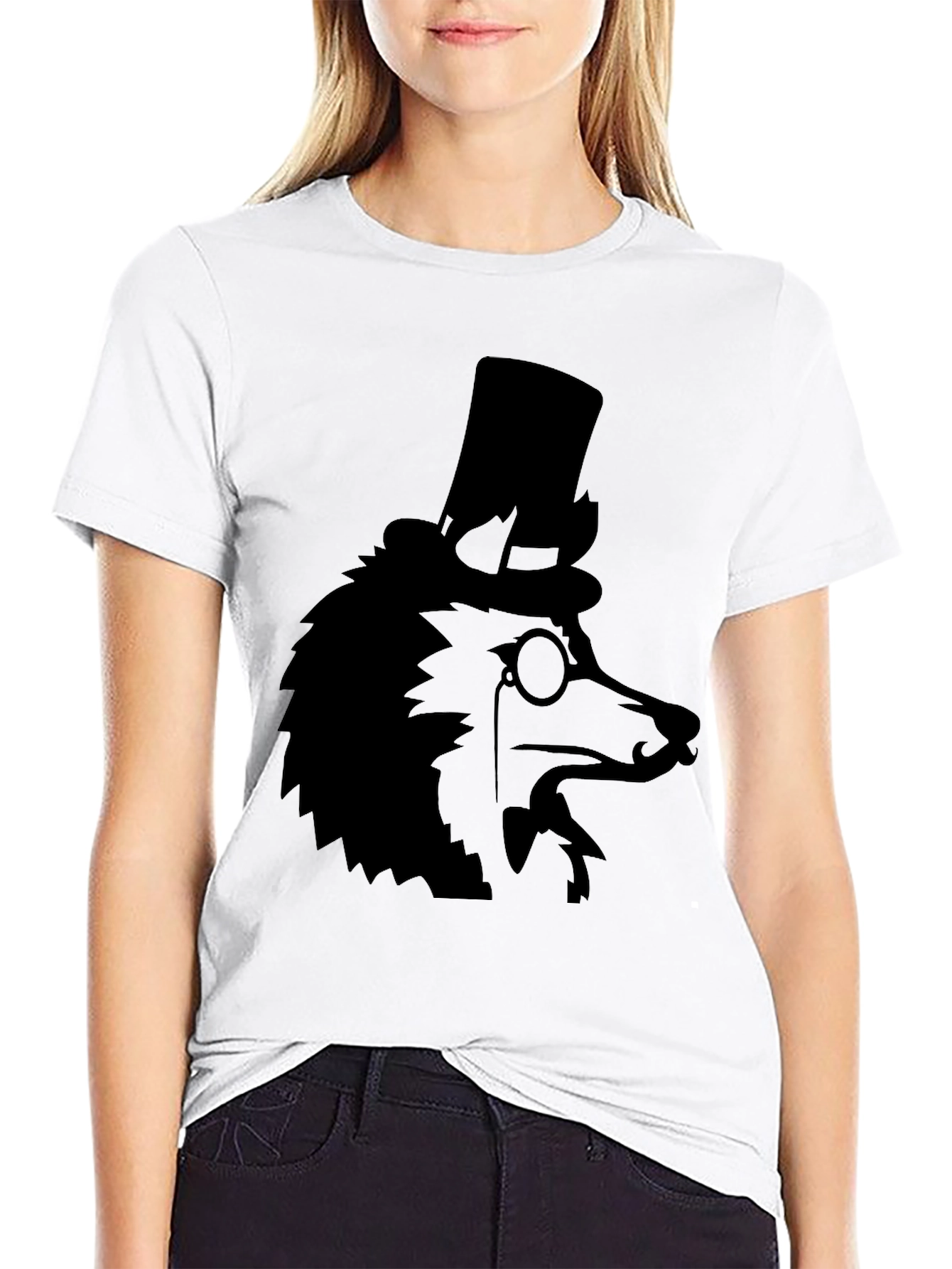 Dapper Dog Top Hat T-Shirt - Black